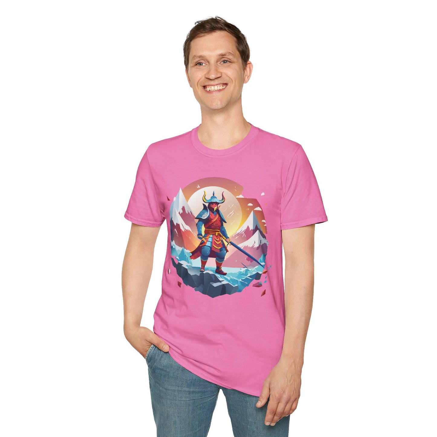 Samurai Style T Shirt Unisex Softstyle 64000 100 Percent Ring Spun Cotton Comfortable Tee
