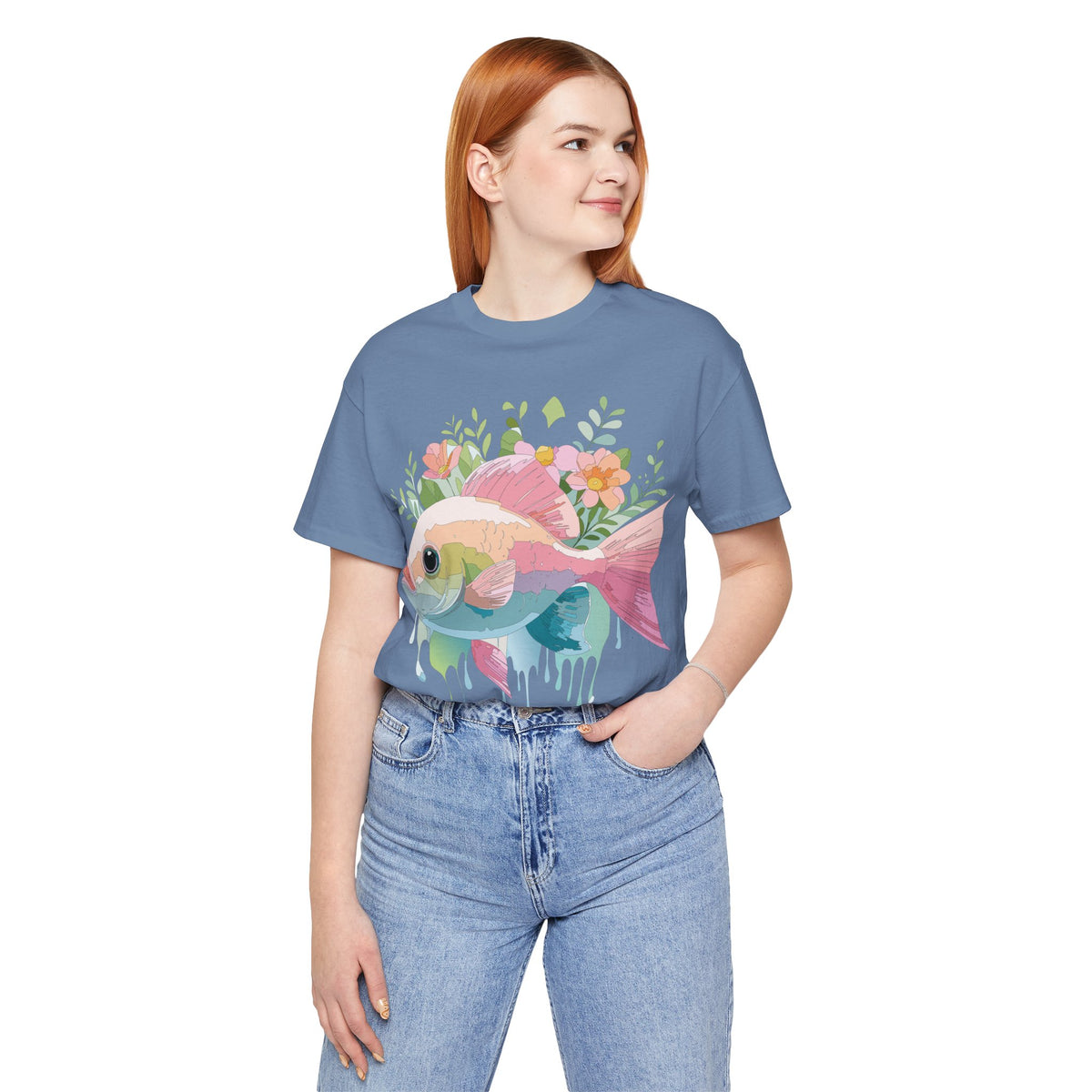 Fish Graphic Design Tee Bella+Canvas Unisex 100 Cotton Tee Shirt a100