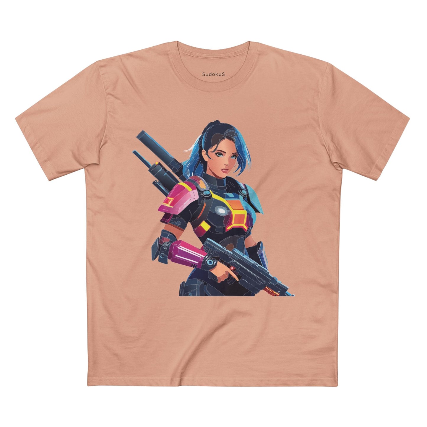 Army-woman Graphic Unisex 100 Cotton Staple Tee 21