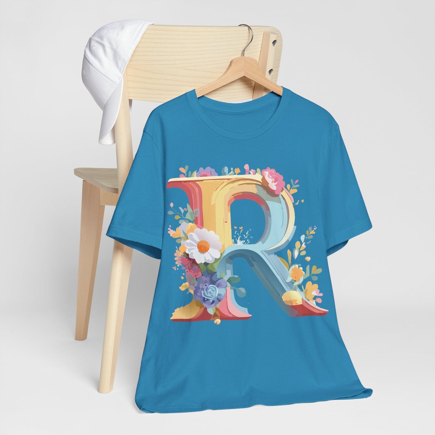 Letter R Shirt Unisex Jersey Short Sleeve Graphic Tee Vintage Inspired Art Design Adelpha