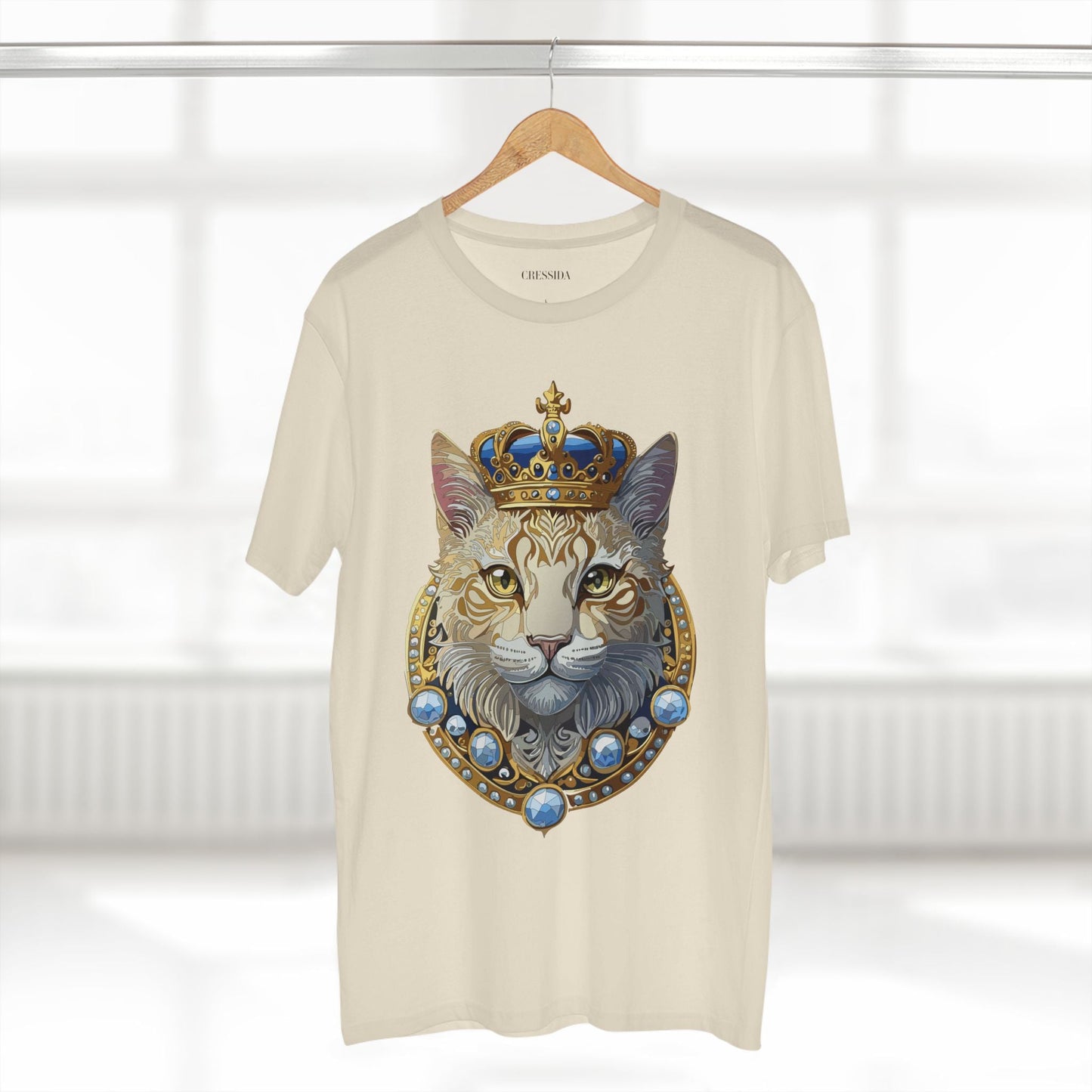 Cat Graphic Unisex 100 Cotton Tee With Unique Animal Golden Medallion Art Design 14