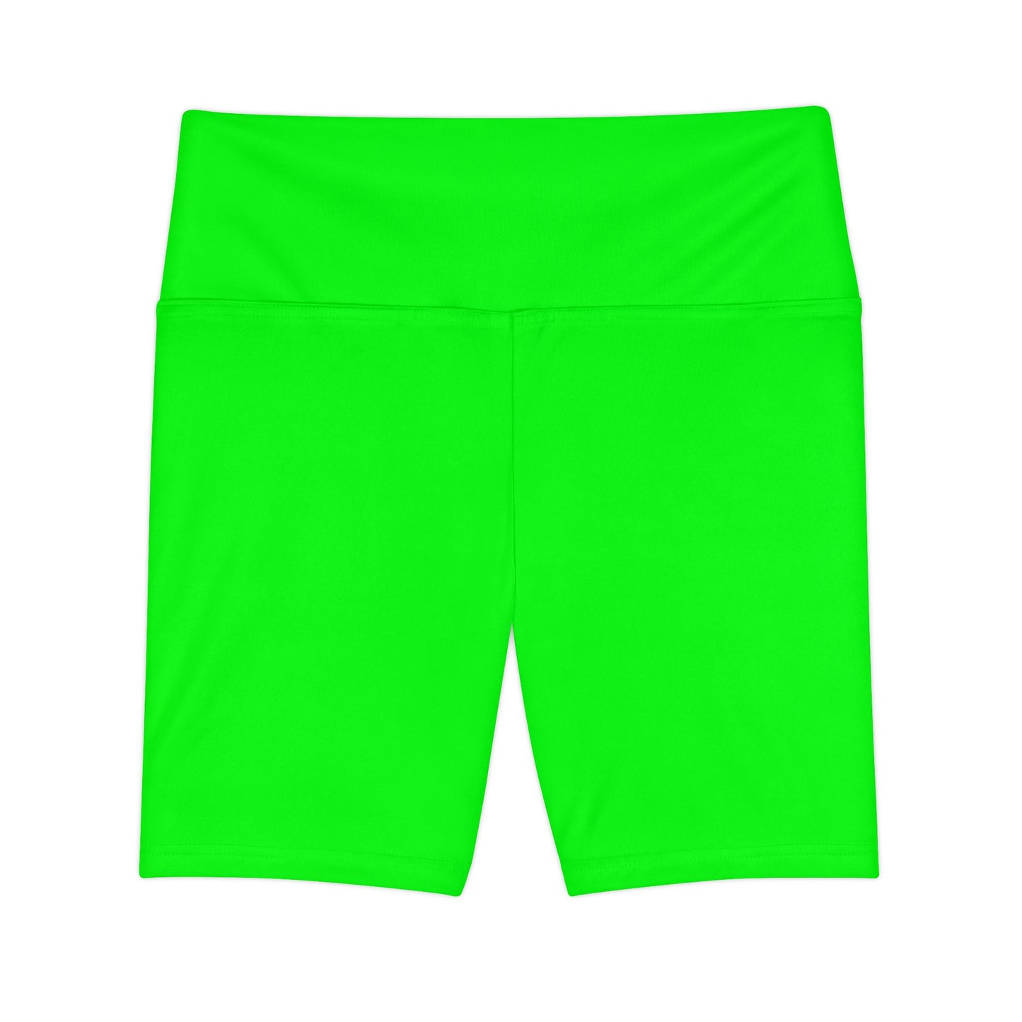 Lime Women's Neon Green Workout Shorts — High-Waist Active Bike Shorts