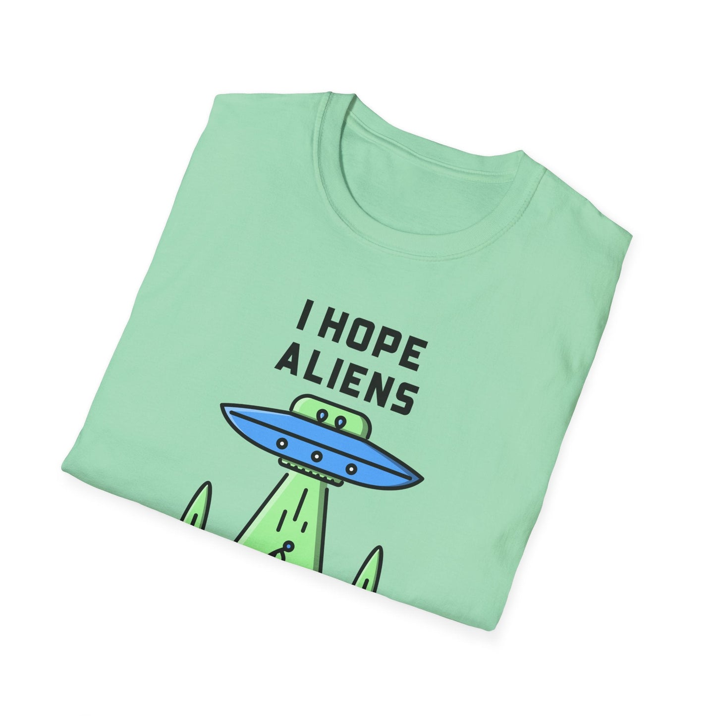 Alien UFO TShirt  I Hope Aliens Believe In Me Cute SciFi Graphic Tee