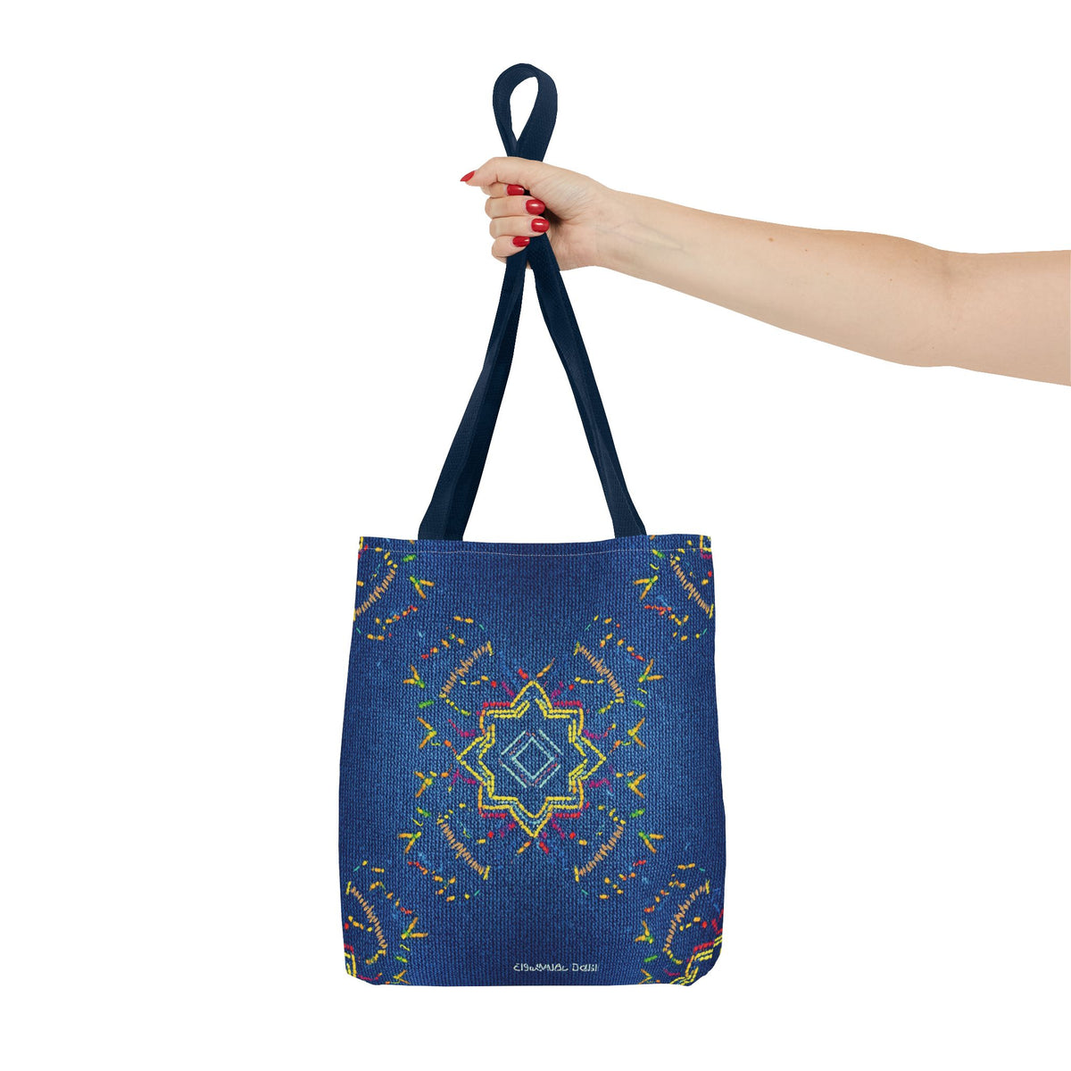 Diwali Graphic Denim Fabric Imitation Print Unisex Canvas Bag Poly Spun 3 Sizes Tote Bag 205-16