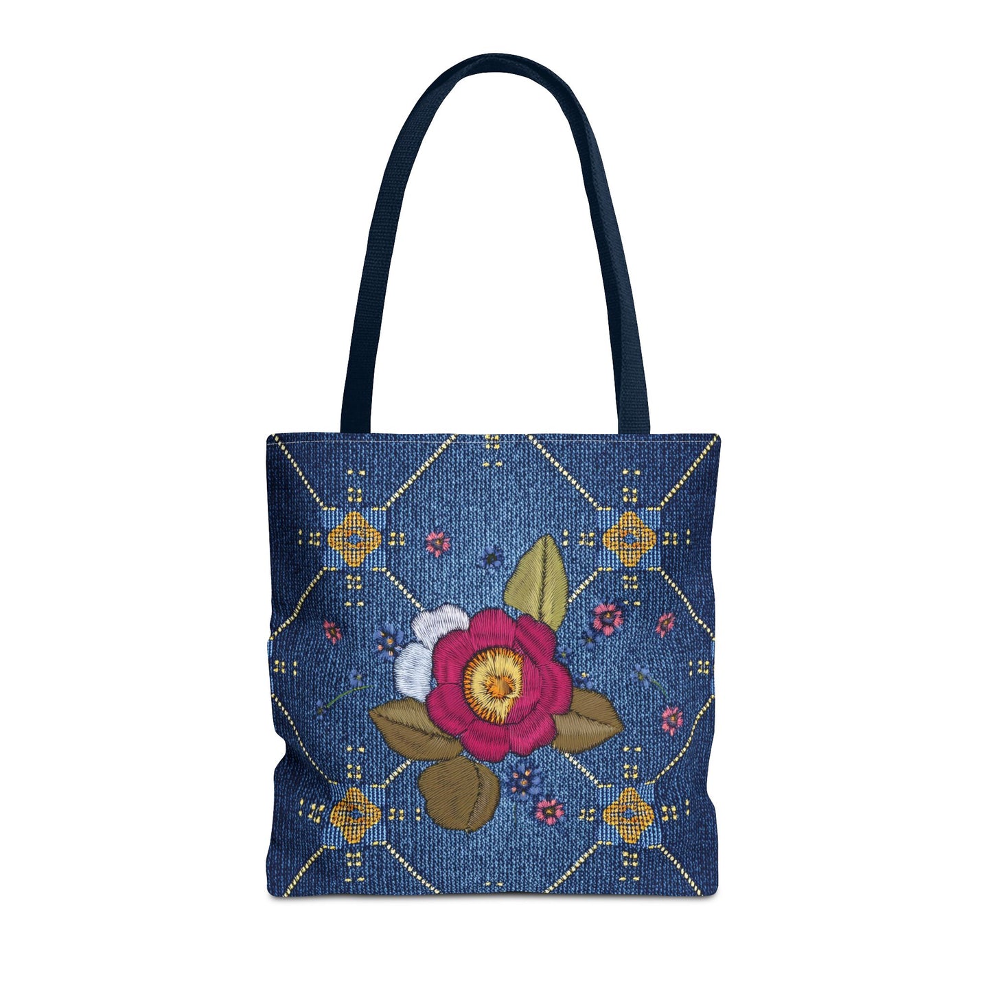 Denim Fabric Imitation Print Unisex Canvas Bag Poly Spun 3 Sizes Tote Bag 159-2
