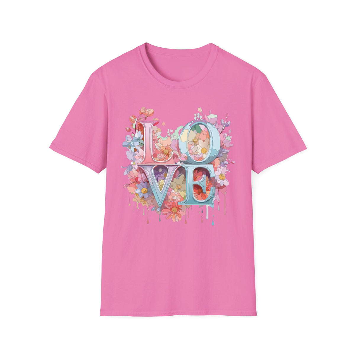 Floral LOVE Typography T-Shirt | Flower Letters Tee