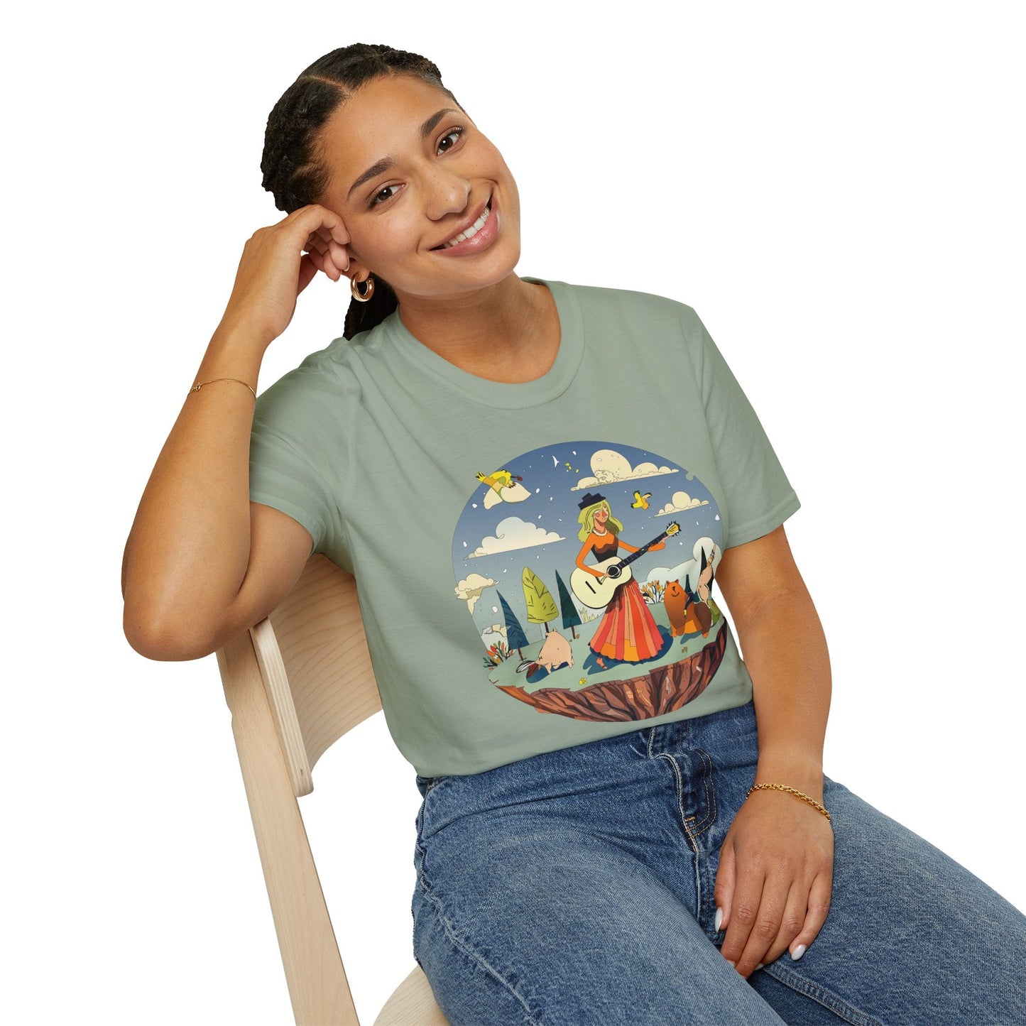 Womens Graphic T Shirt Art Design Tee Unisex SoftStyle Gildan 64000 100 Percent Cotton