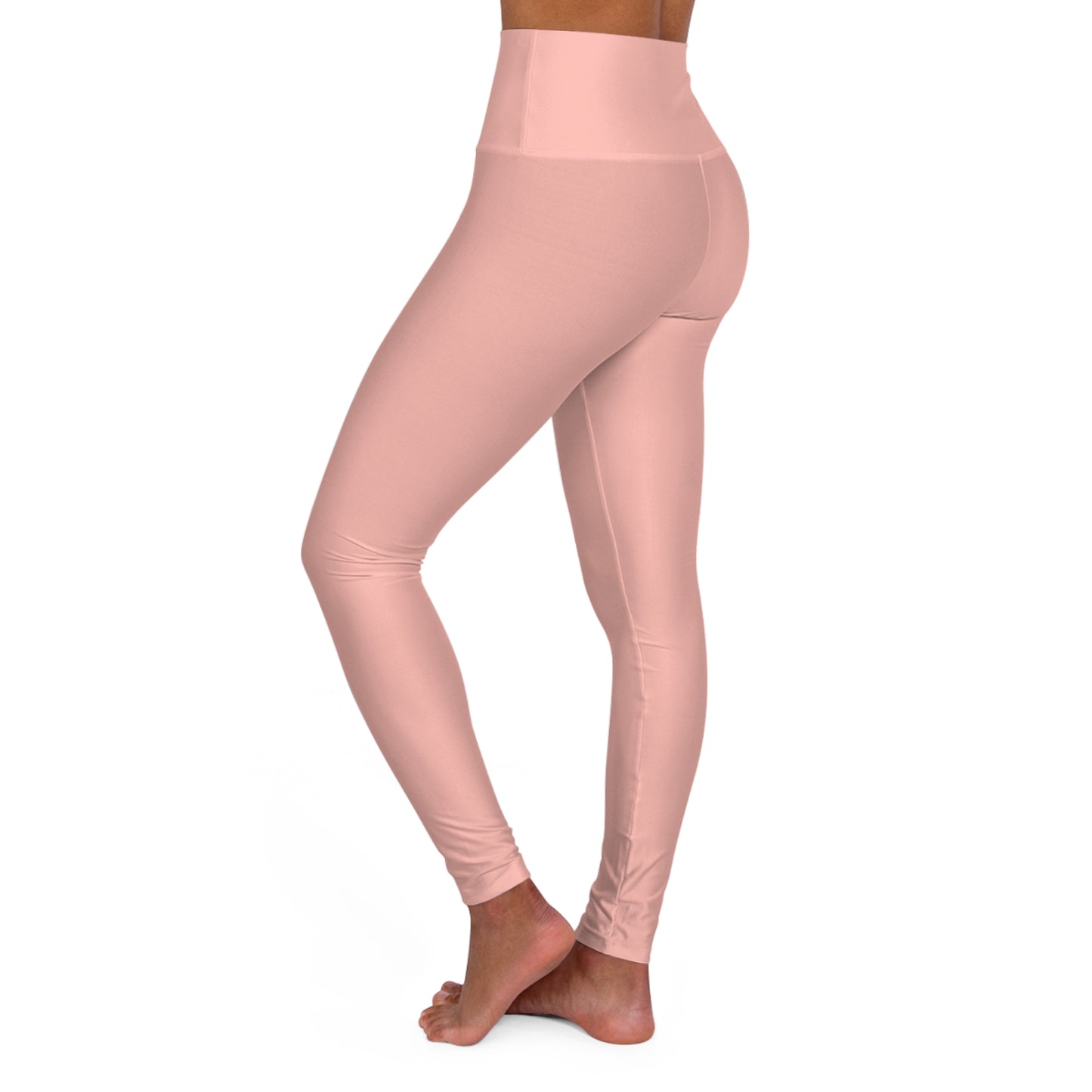 Powder Blush Tan Color High-Waist Yoga Leggings Women's Seamless Poly-Span Stretchy Pants XS-2XL