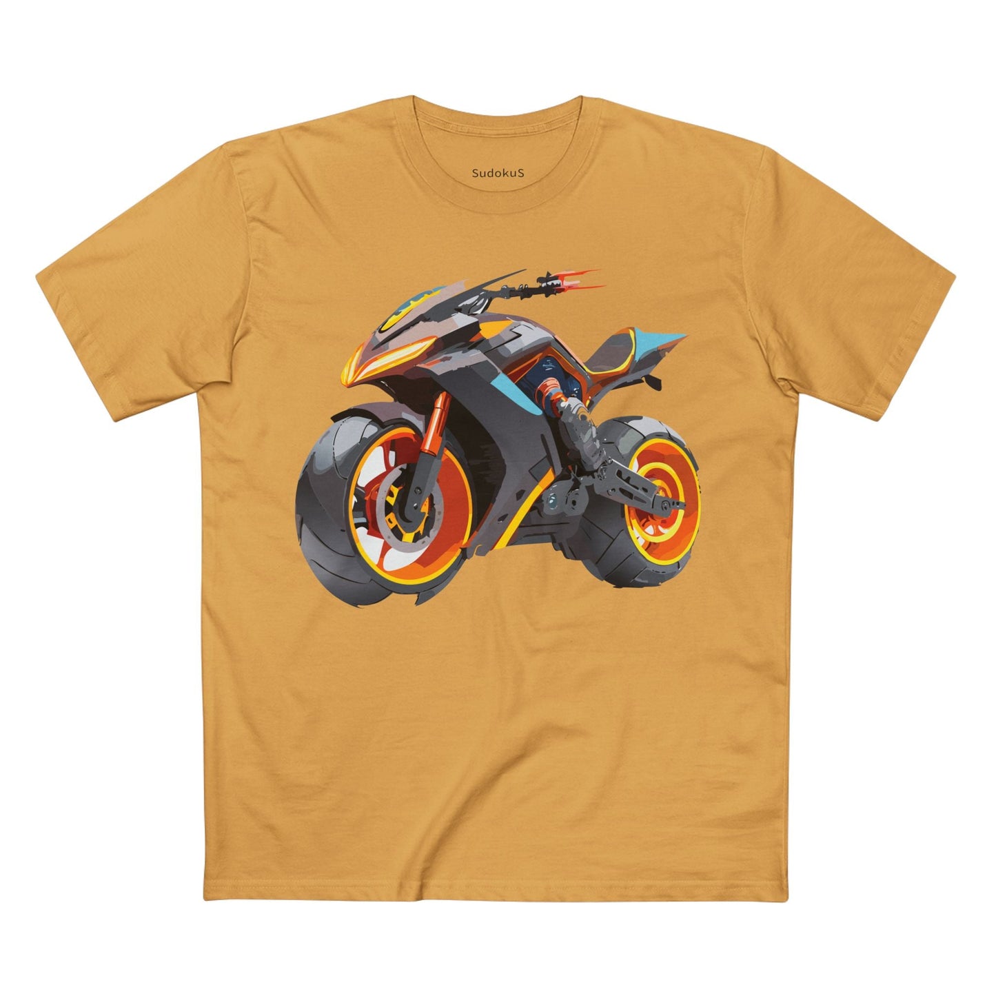 Moto Bike Graphic Unisex 100 Cotton Staple Tee 11