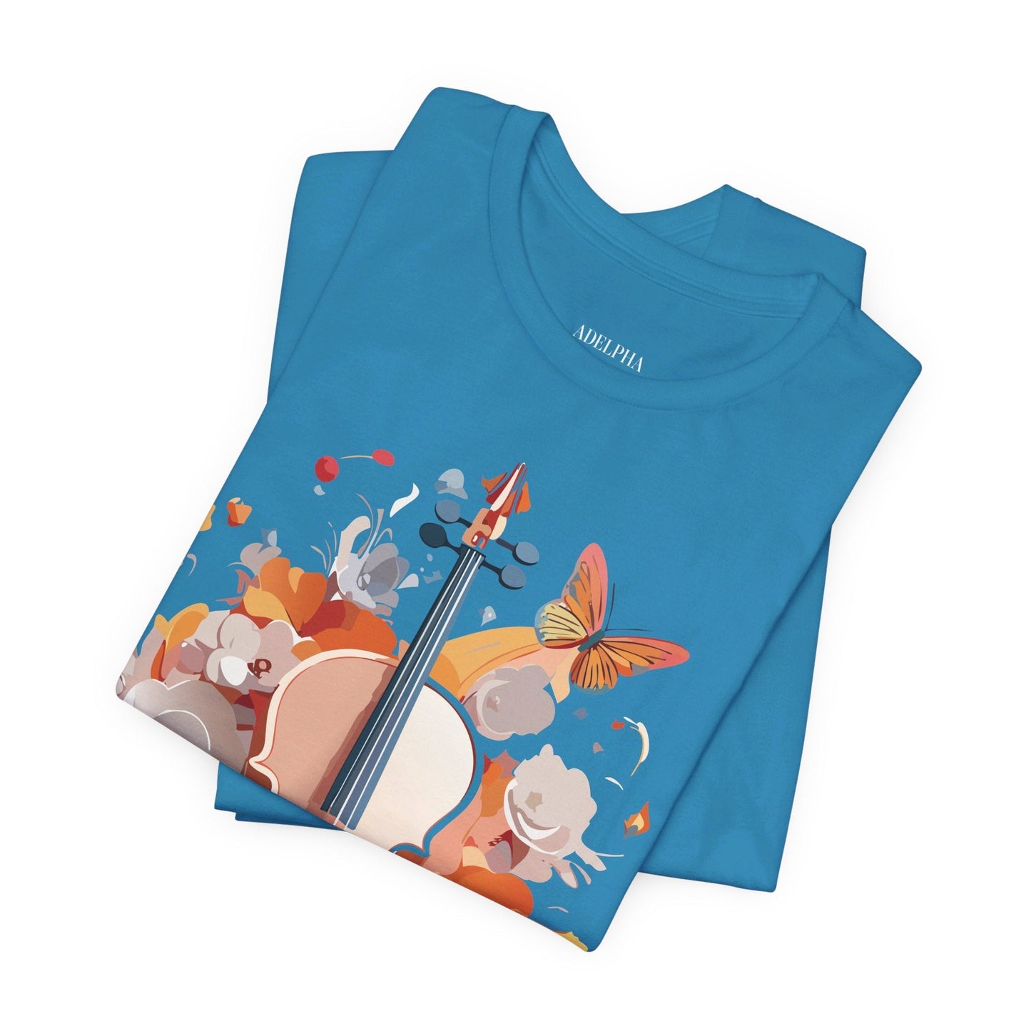 Music Graphic Unisex 100 Cotton Vintage Art with Musical Elements Tee 8
