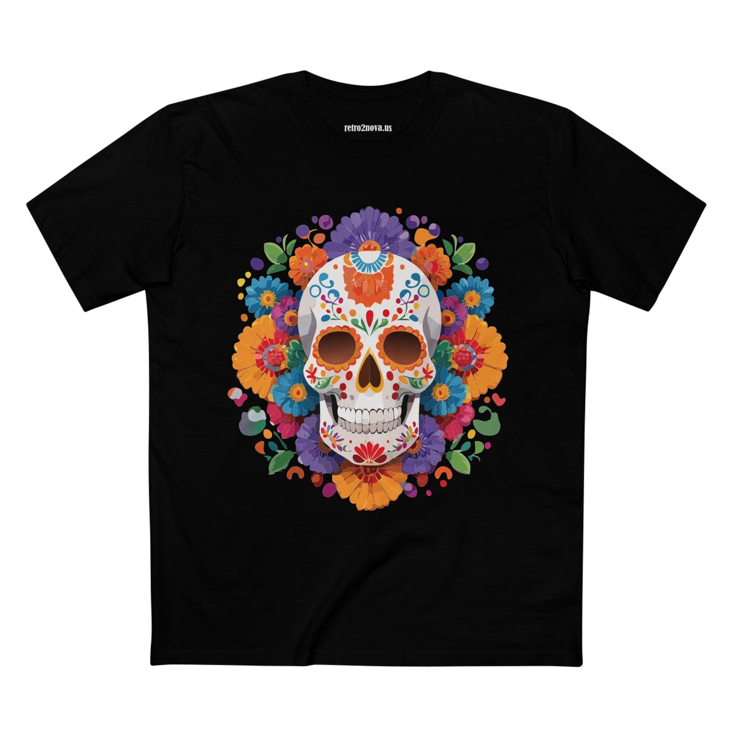 Skull Shirt Unisex Skeleton Tee Premium Cotton Art Design Original By Retro2Nova Artwork