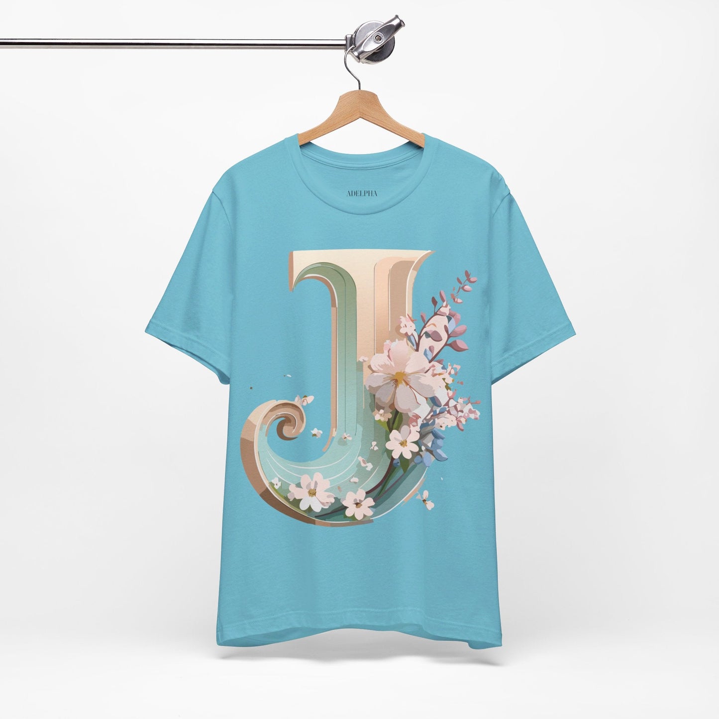 Adelpha Letter J Graphic Tee Unisex Jersey Short Sleeve Vintage Inspired Art Design Shirt