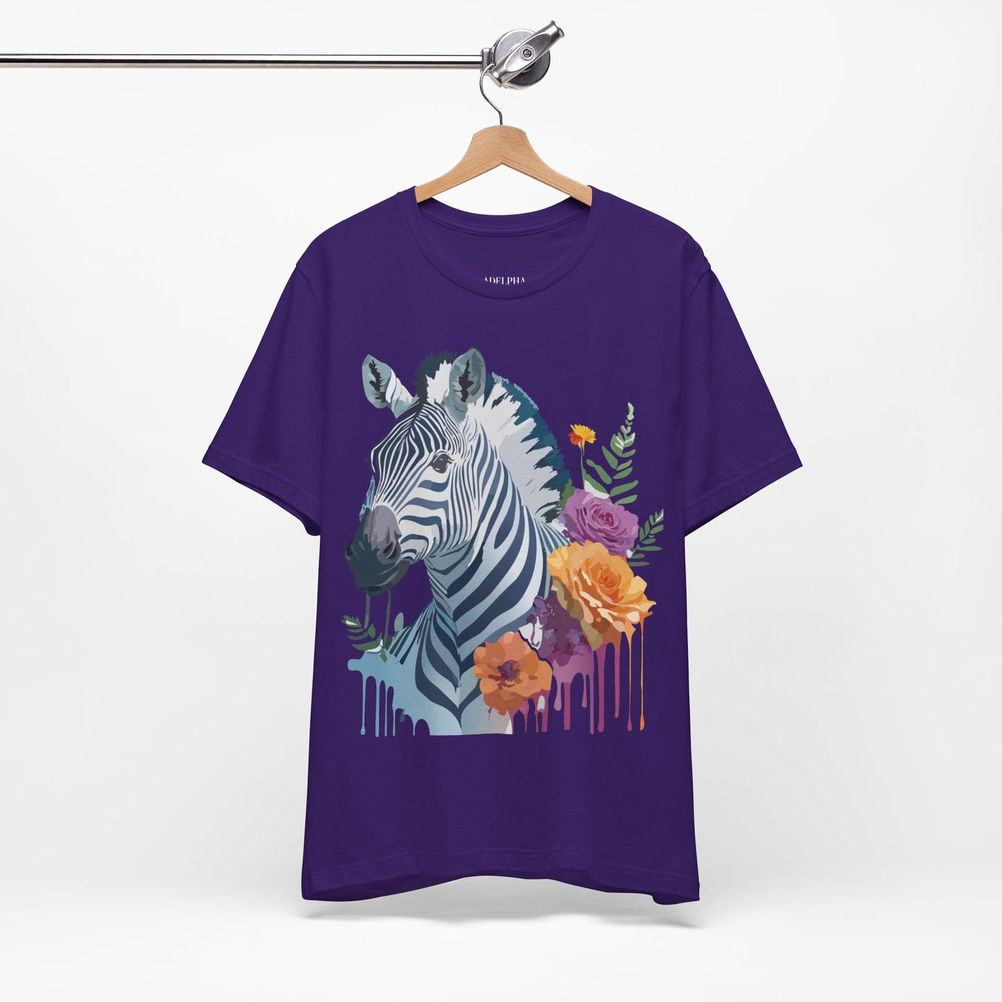 Zebra Graphic Unisex 100 Cotton Vintage Animal Art T-Shirt 4