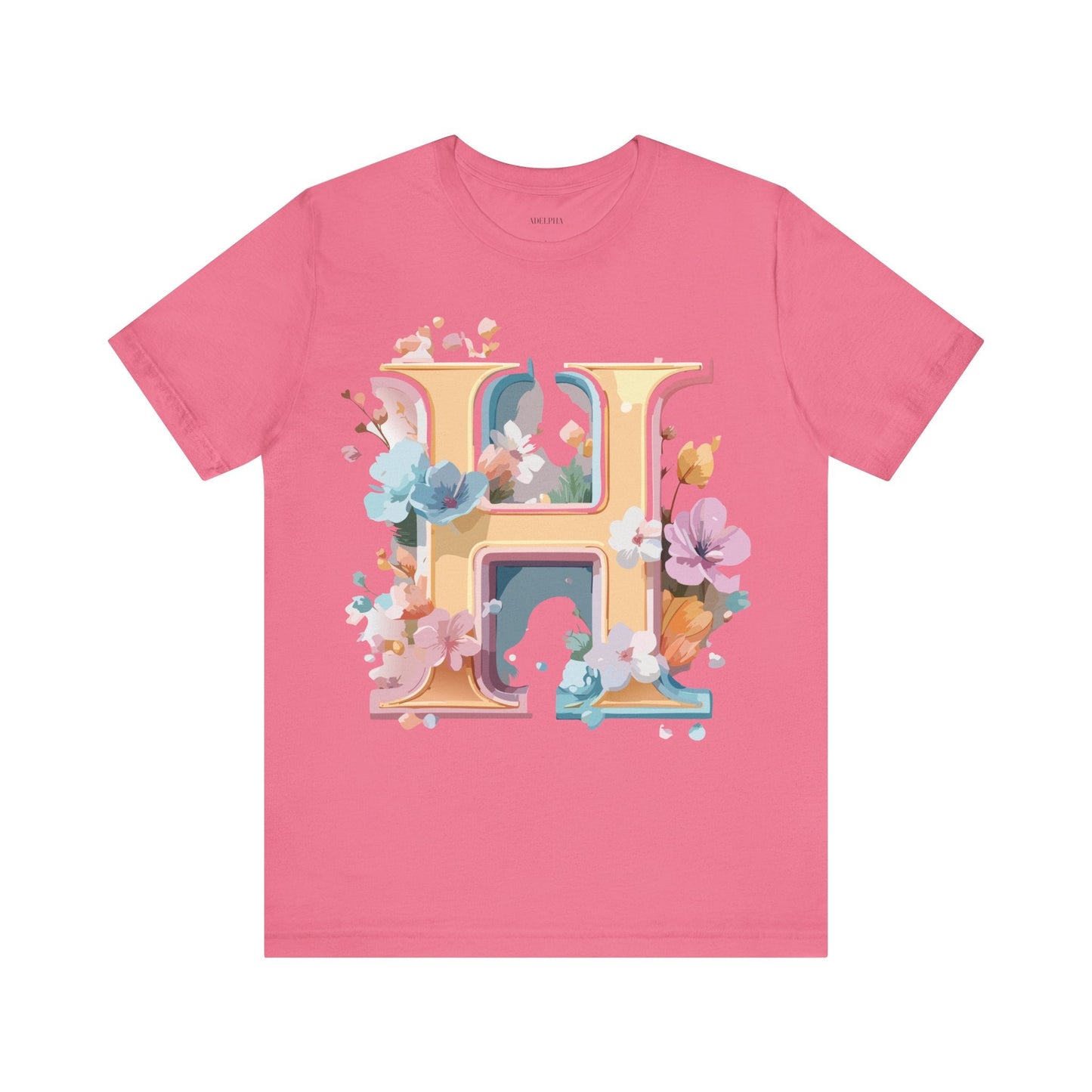 Adelpha Letter H Graphic Tee Unisex Jersey Short Sleeve Vintage Inspired Art Design Shirt