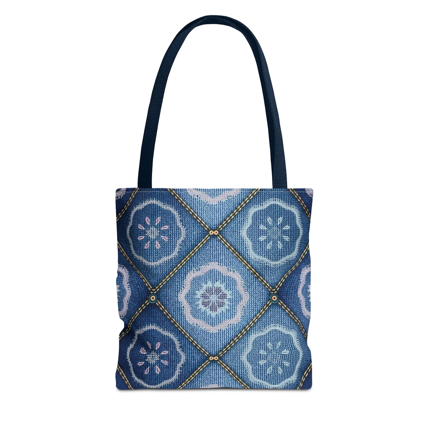 Denim Fabric Imitation Print Unisex Canvas Bag Poly Spun 3 Sizes Tote Bag 123