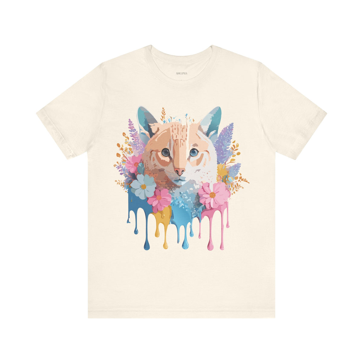 Cat Graphic Unisex Cotton Bella+Canvas Tee with Art Animal Design e204
