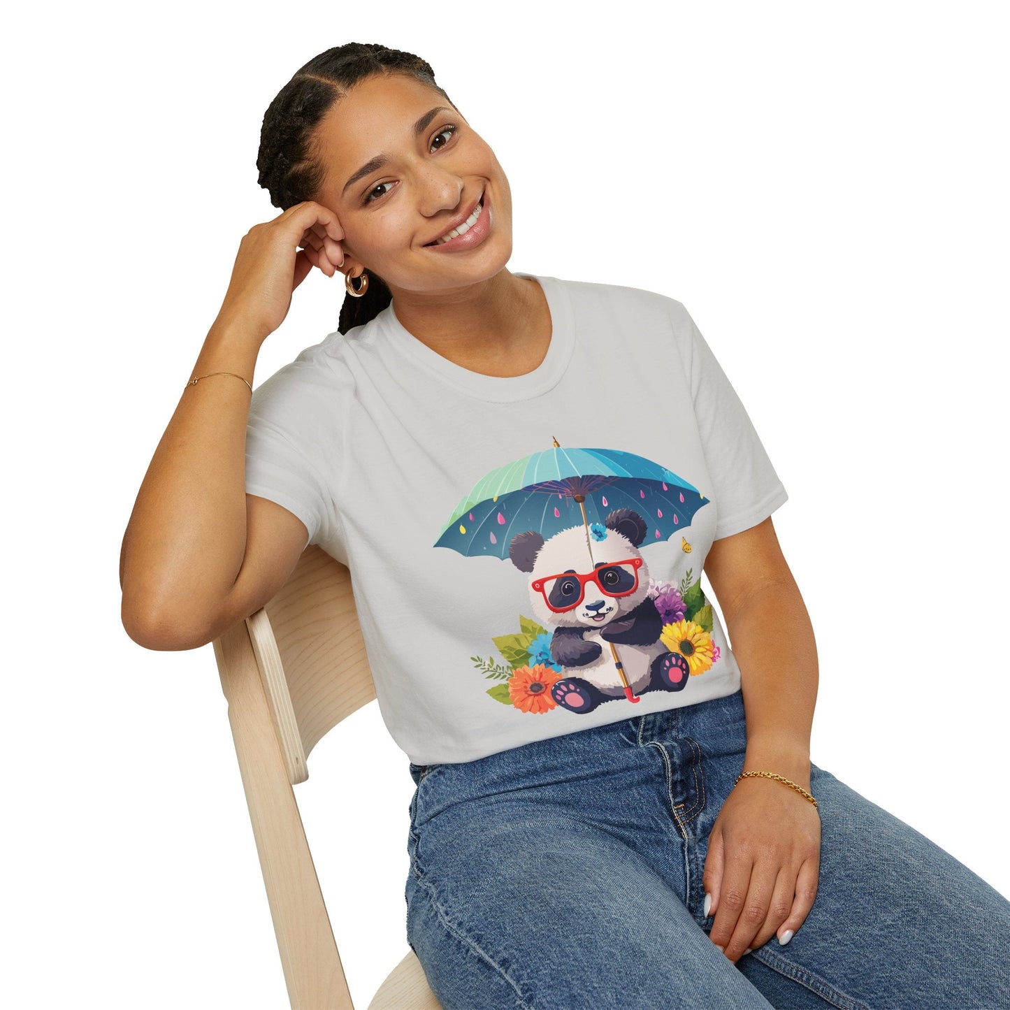 Panda Shirt Unisex Tee 100 Percent Ring Spun Cotton Softstyle Gildan 64000 Animal Print