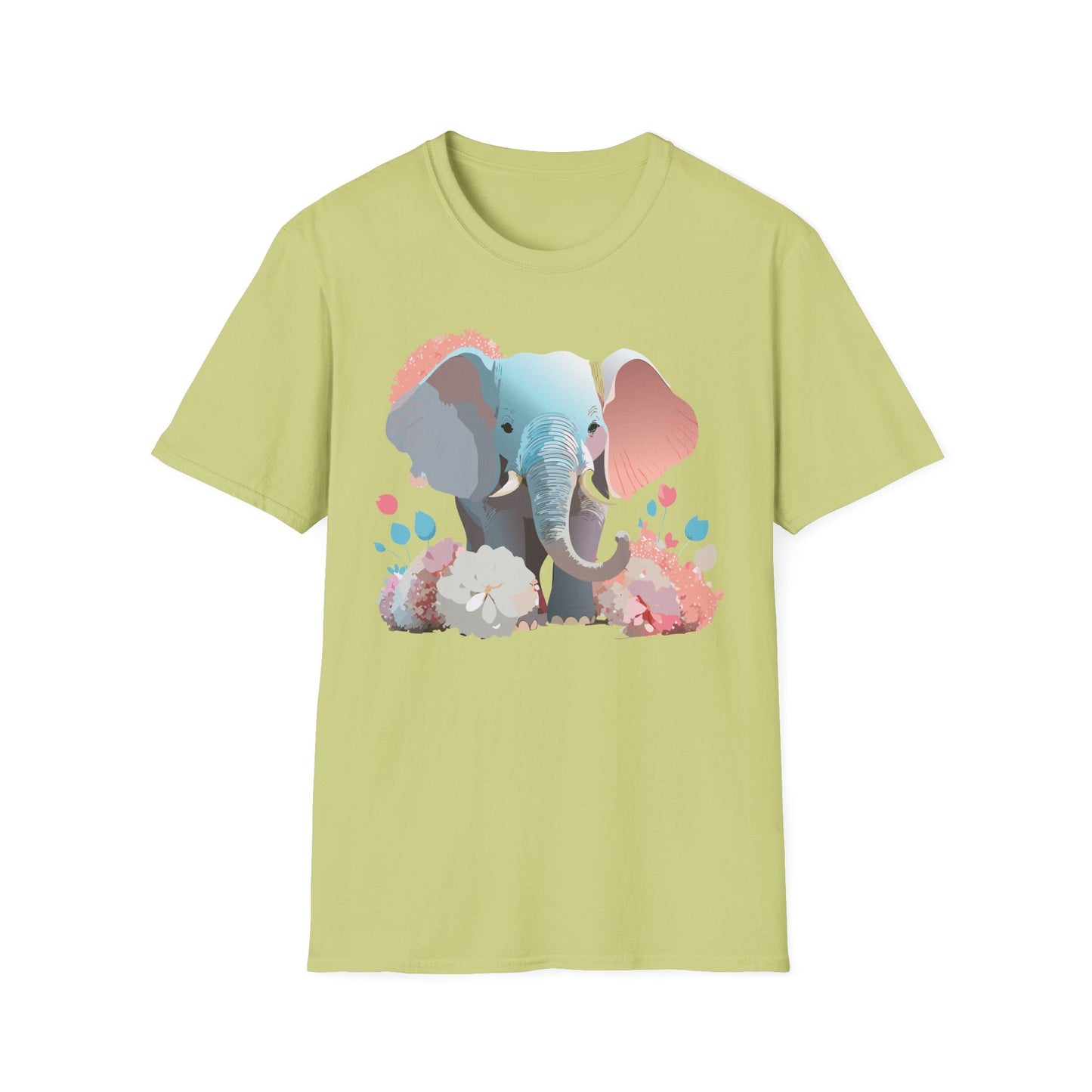 Elephant T Shirt Unisex Softstyle Graphic Tee With Elephant Animation Animal Print