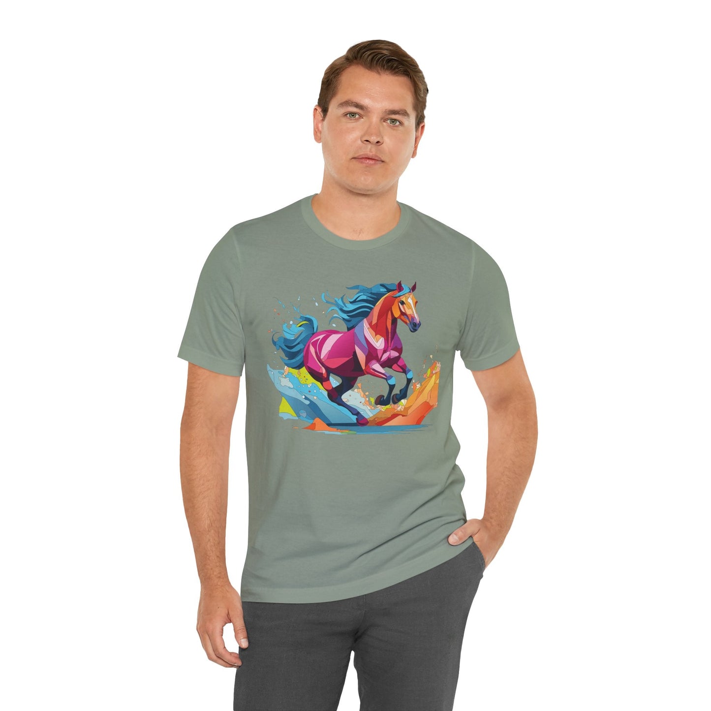 Unisex Animal Tee Shirt With Wild Animals Art Design Short Sleeve Casual Wear Everyday