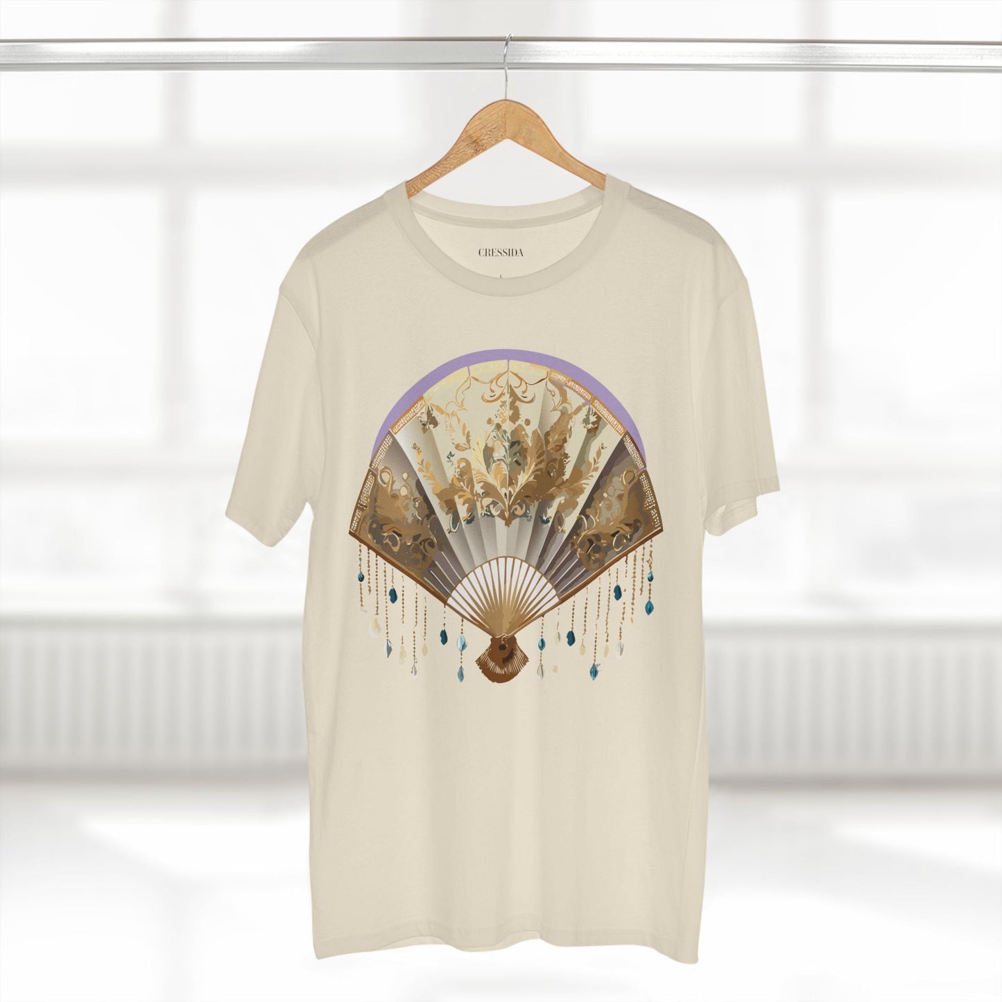 Antique Fan Graphic Design T-Shirt Unisex 100 Cotton Floral Carnival Artwork Tee 27