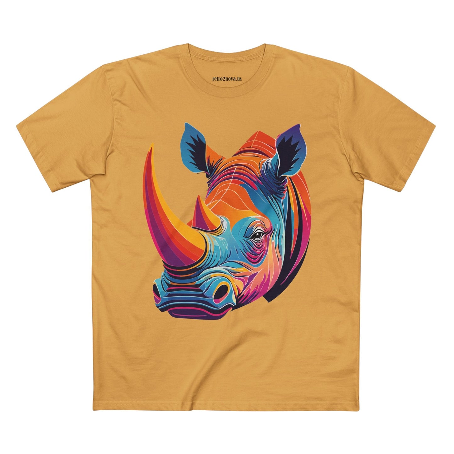 Rhino Shirt Unisex Premium Cotton Tee With Original Art Design From Retro2Nova Art Collection For Everyday Comfort