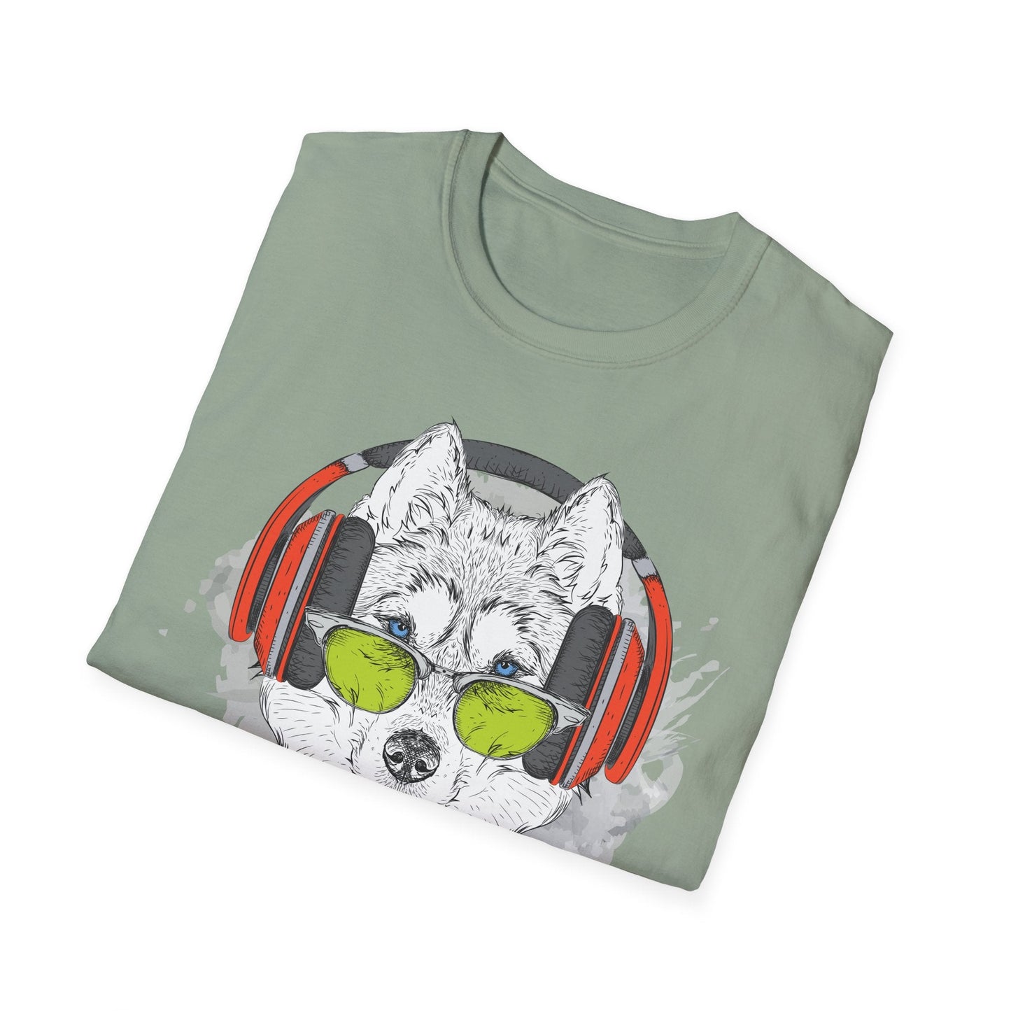 I Love Music Animals Shirt With Headphones Unisex Softstyle Tee Premium Comfort Short Sleeve