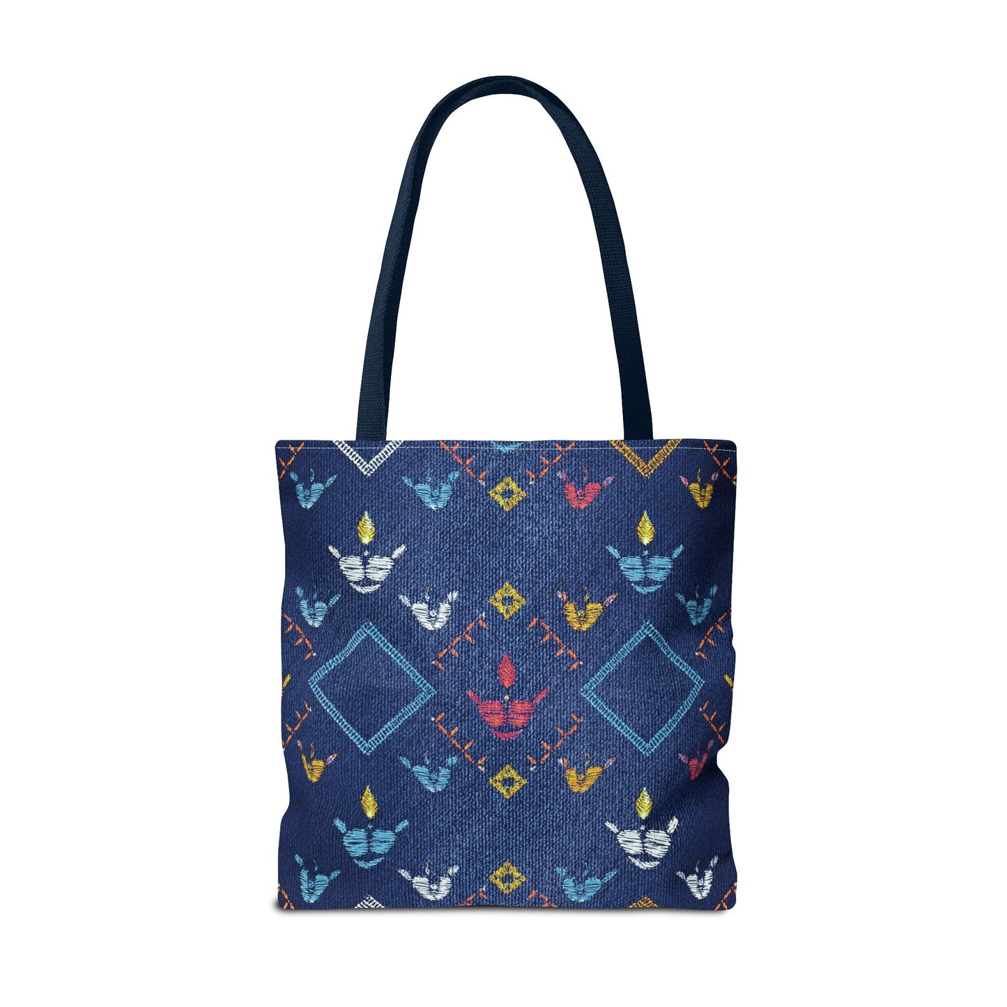 Diwali Graphic Denim Fabric Imitation Print Unisex Canvas Bag Poly Spun 3 Sizes Tote Bag 205-13