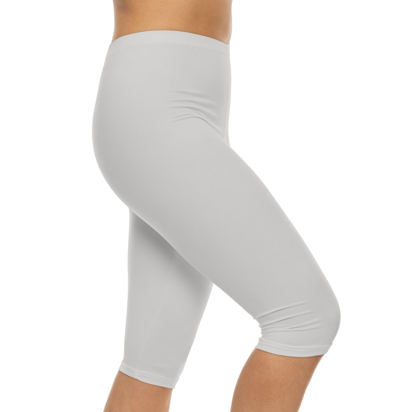 Alabaster Color Women's Brushed Suede Poly Span Casual Capri Leggings XS-2XL