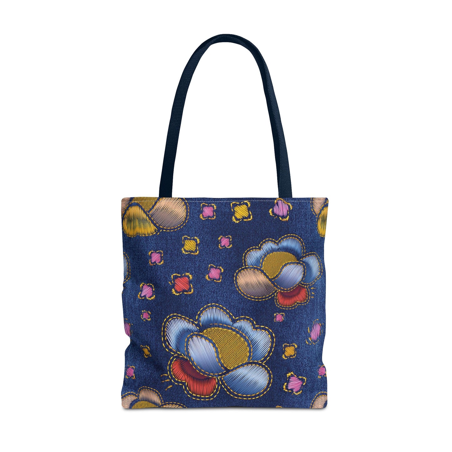 Denim Fabric Imitation Print Unisex Canvas Bag Poly Spun 3 Sizes Tote Bag 164