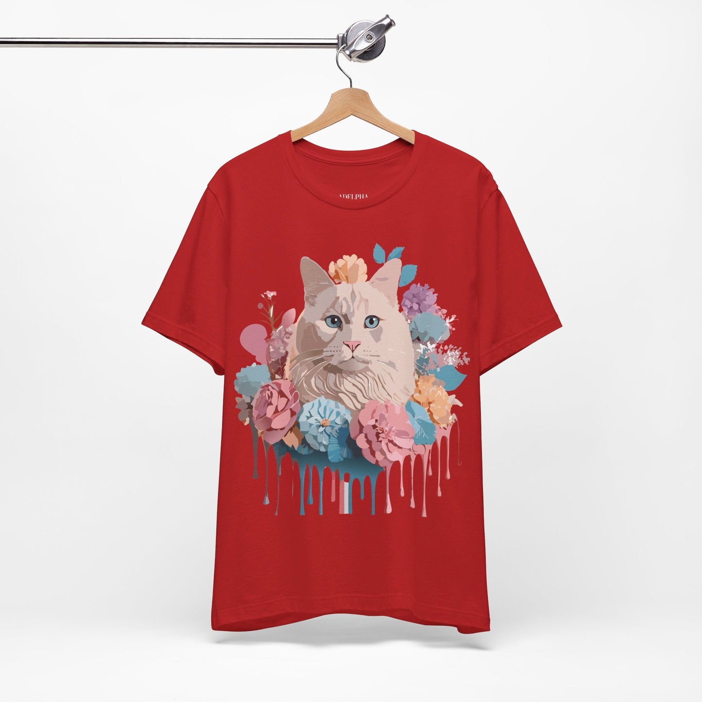 Cat Graphic Tee Unisex Short Sleeve Shirt By Adelpha Vintage Art Design
