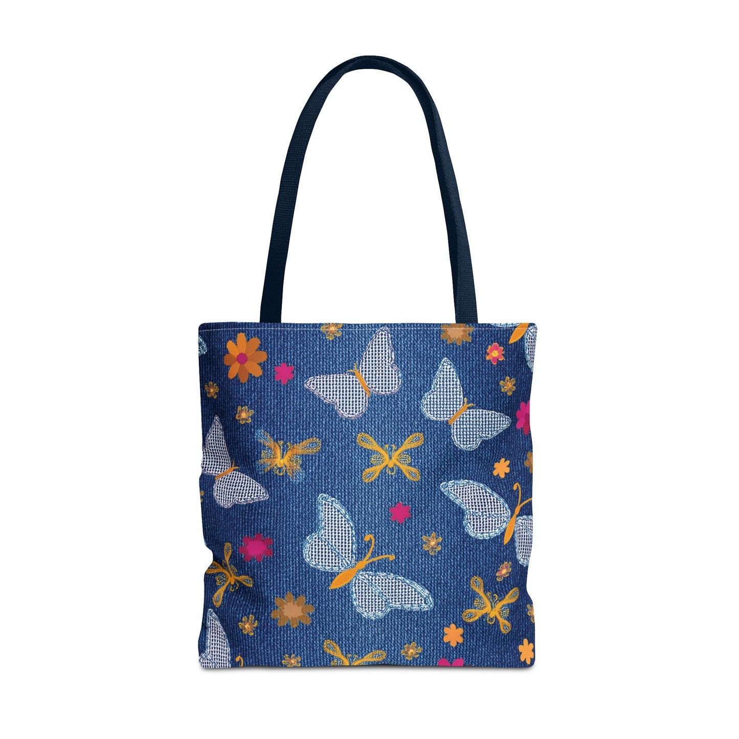 Denim Fabric Imitation Print Unisex Canvas Bag Poly Spun 3 Sizes Tote Bag 170