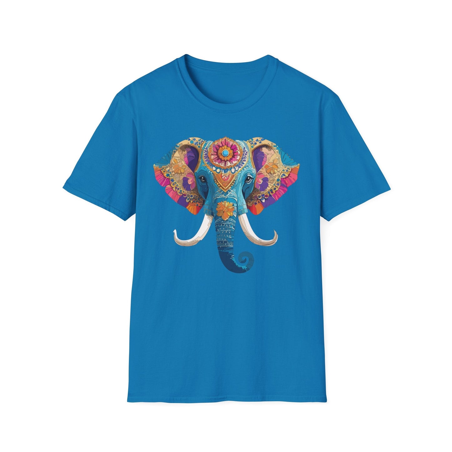 Unisex Elephant Graphic Tee Gildan Softstyle Cotton T Shirt Animal Print Comfortable Wear
