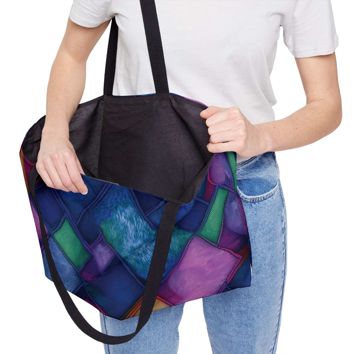 Denim Color Imitation Print Unisex  Weekender Bag  Spun Polyester 24x13 Canvas Bag 12