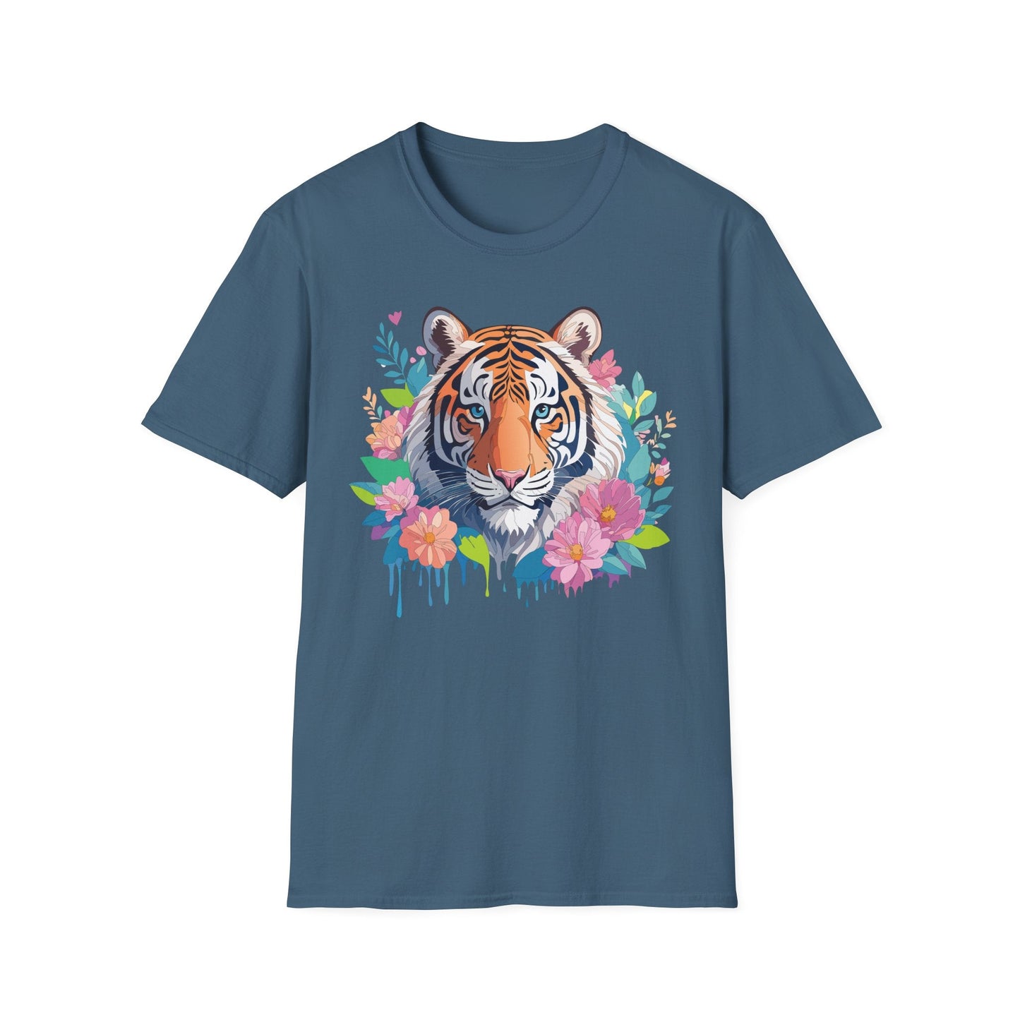 Tiger Themed Unisex Cotton Short Sleeve T Shirt Animal Print Tee