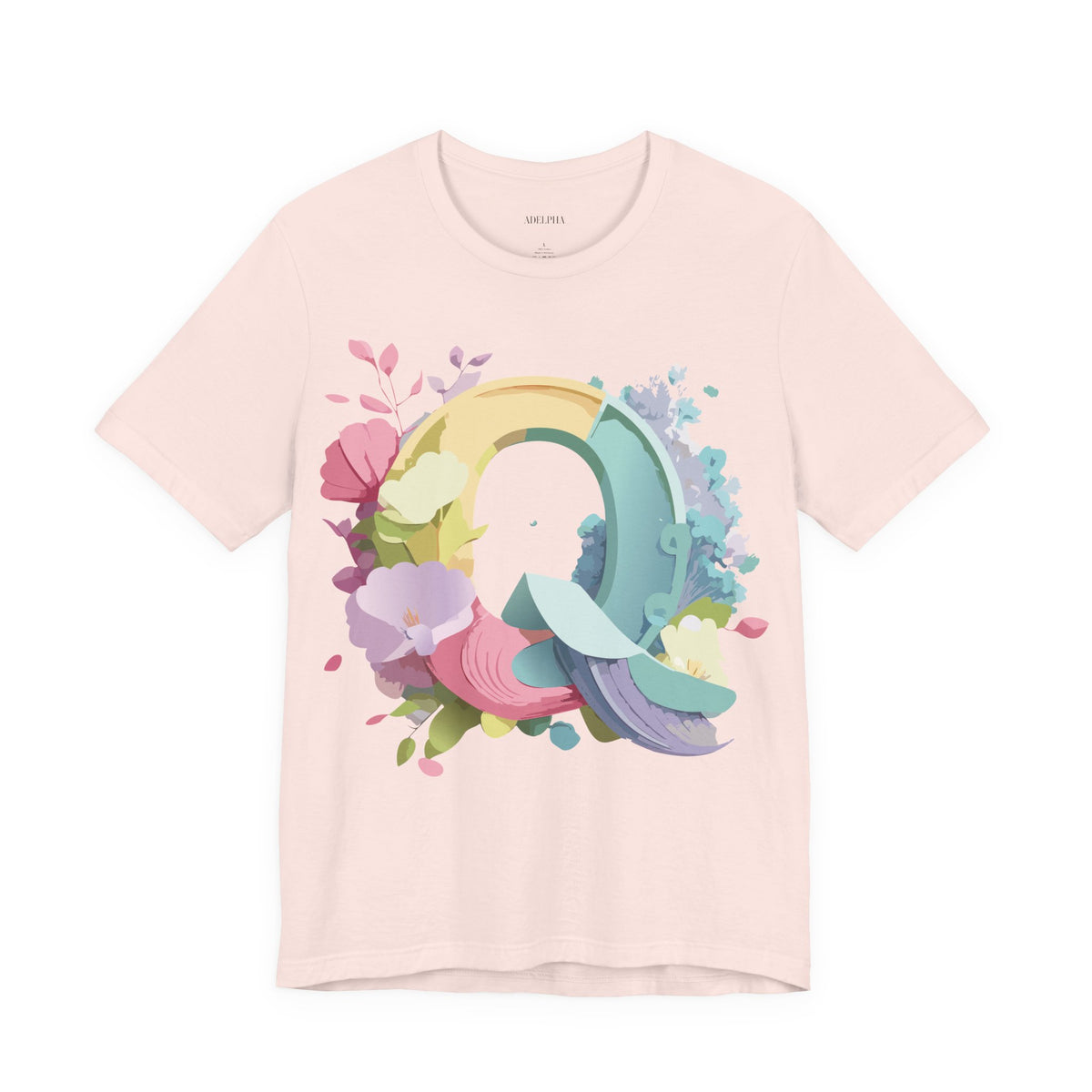 Letter Q Graphic Unisex Cotton Bella+Canvas Tee with Art Letter Design