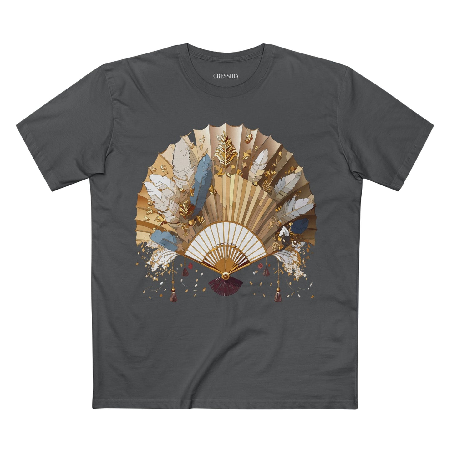 Antique Fan Graphic Design T-Shirt Unisex 100 Cotton Floral Carnival Artwork Tee 8
