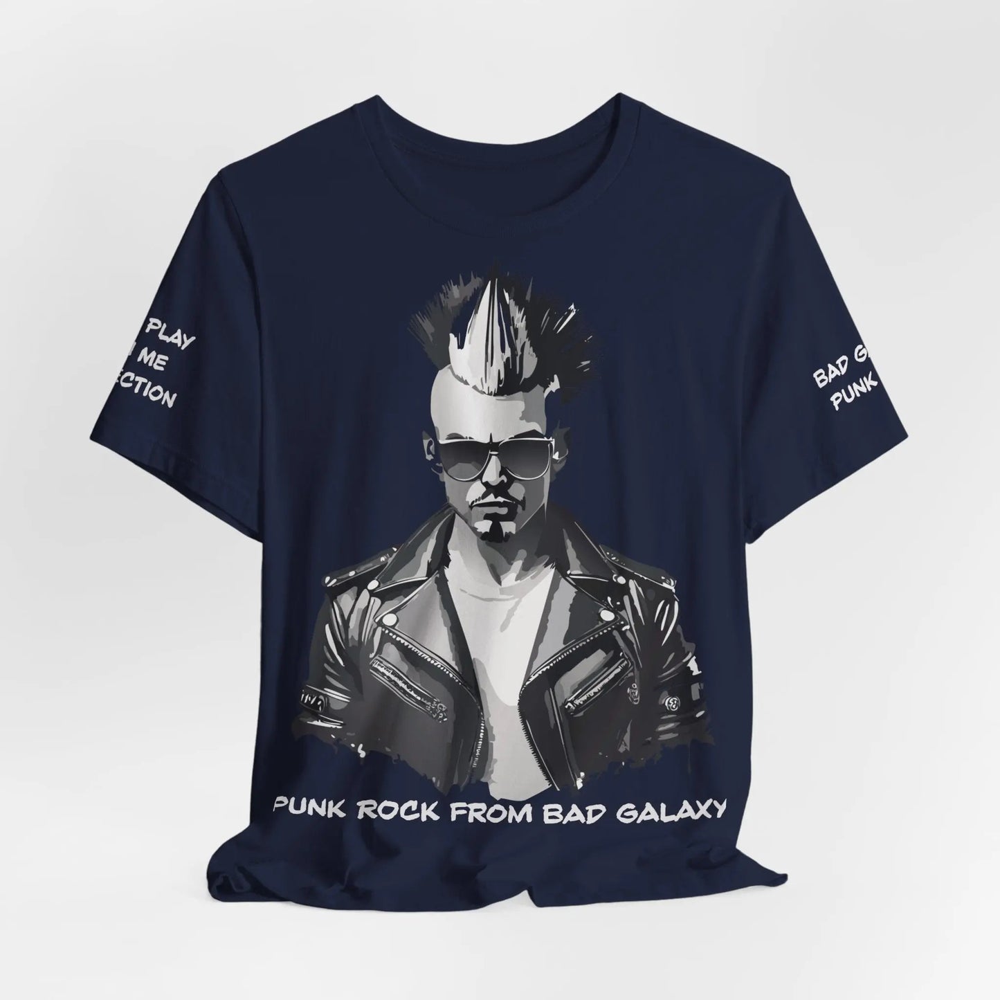 Punk Rock Tee Shirt Made To Order From Bad Galaxy Eco Friendly Inks Cotton Tee Made In USA