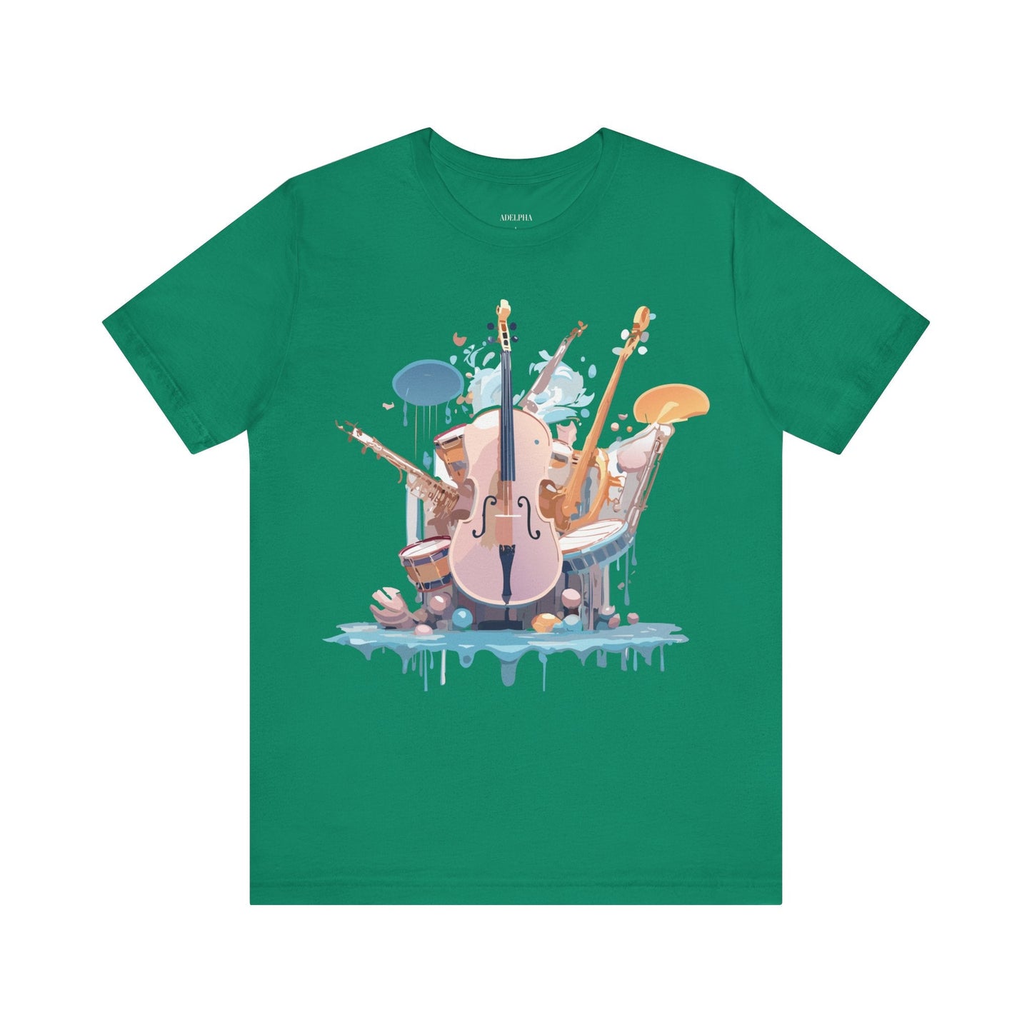 Music Graphic Unisex 100 Cotton Vintage Art with Musical Elements Tee 81