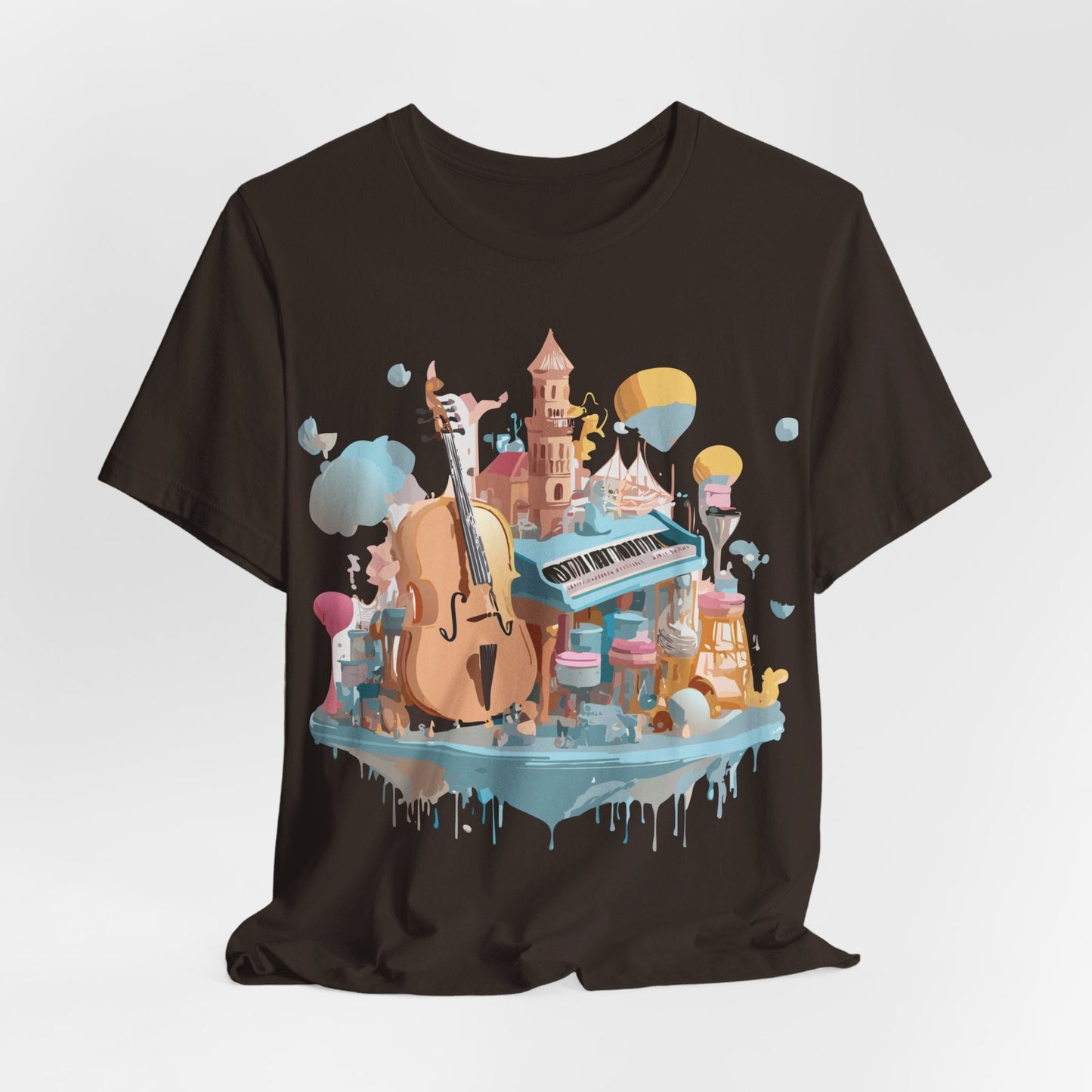 Music Graphic Tee Unisex Vintage Art Design By Adelpha Premium Short Sleeve T Shirt