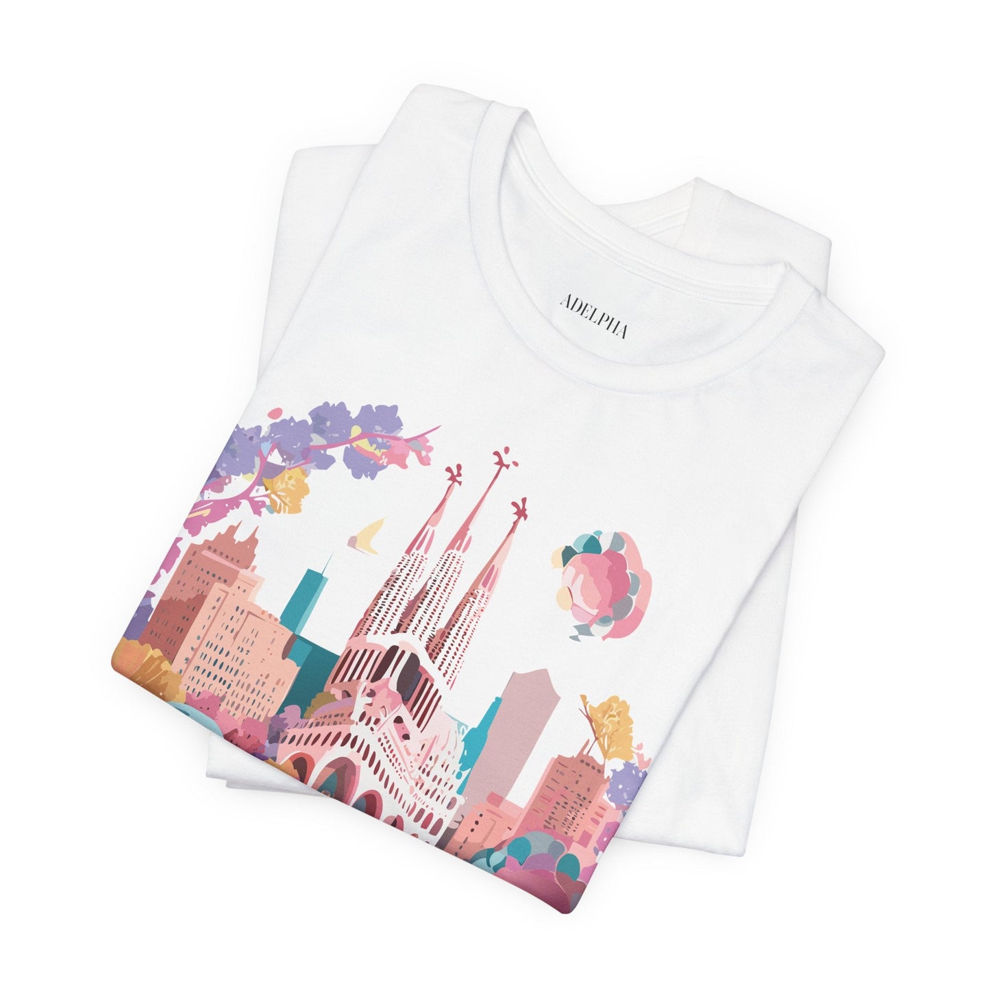 Unisex Graphic Tee Barcelona Design By Adelpha Vintage Artwork Unisex Jersey Short Sleeve Shirt