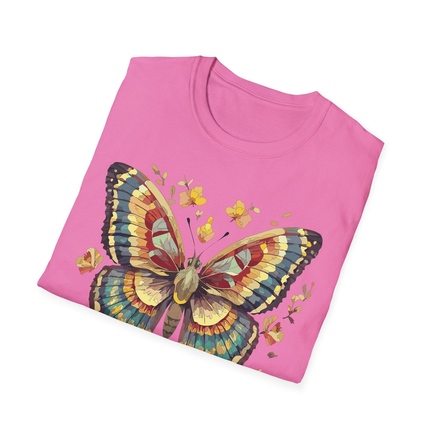 Butterfly Graphic T Shirt Unisex Gildan Softstyle 64000 Monarch Design Lightweight Everyday Wear