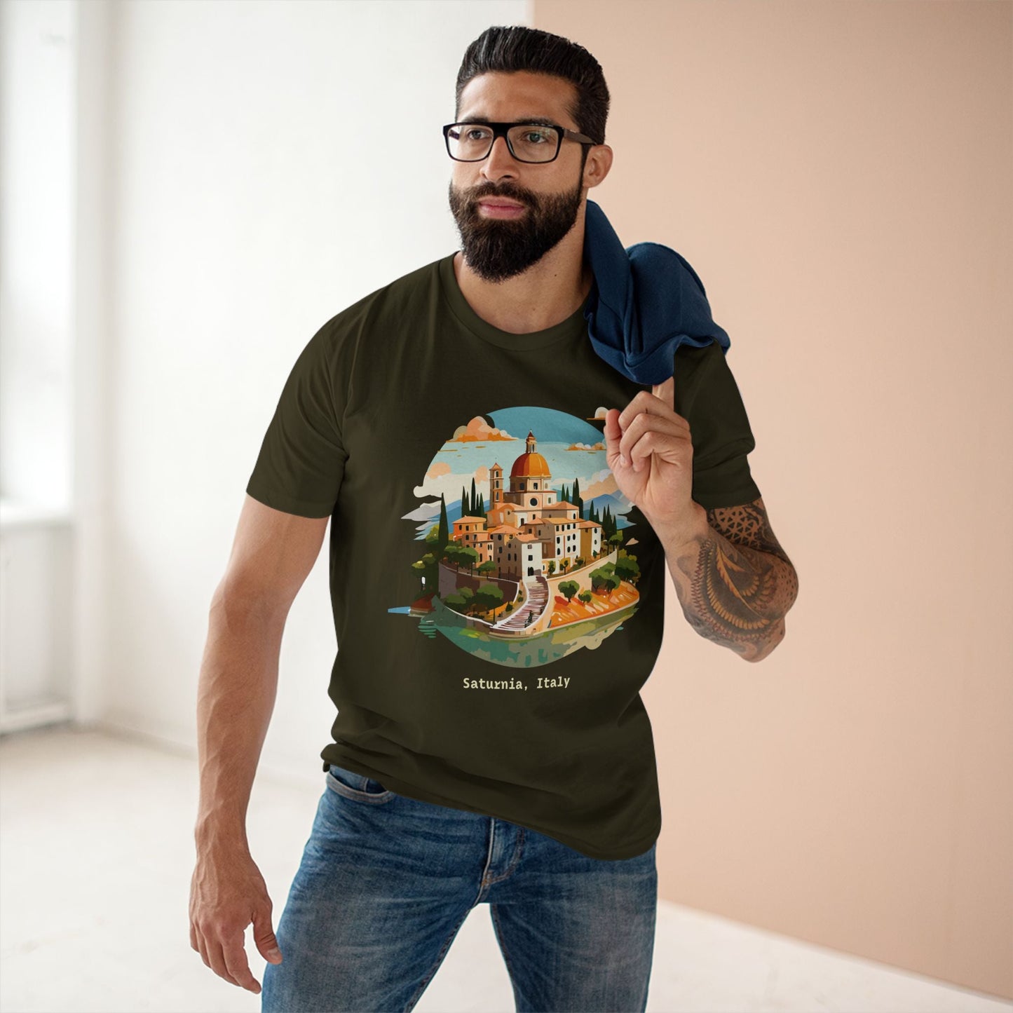Italy Travel Shirt Unisex Tourist Tee With Original Art Design Retro2Nova Premium Cotton