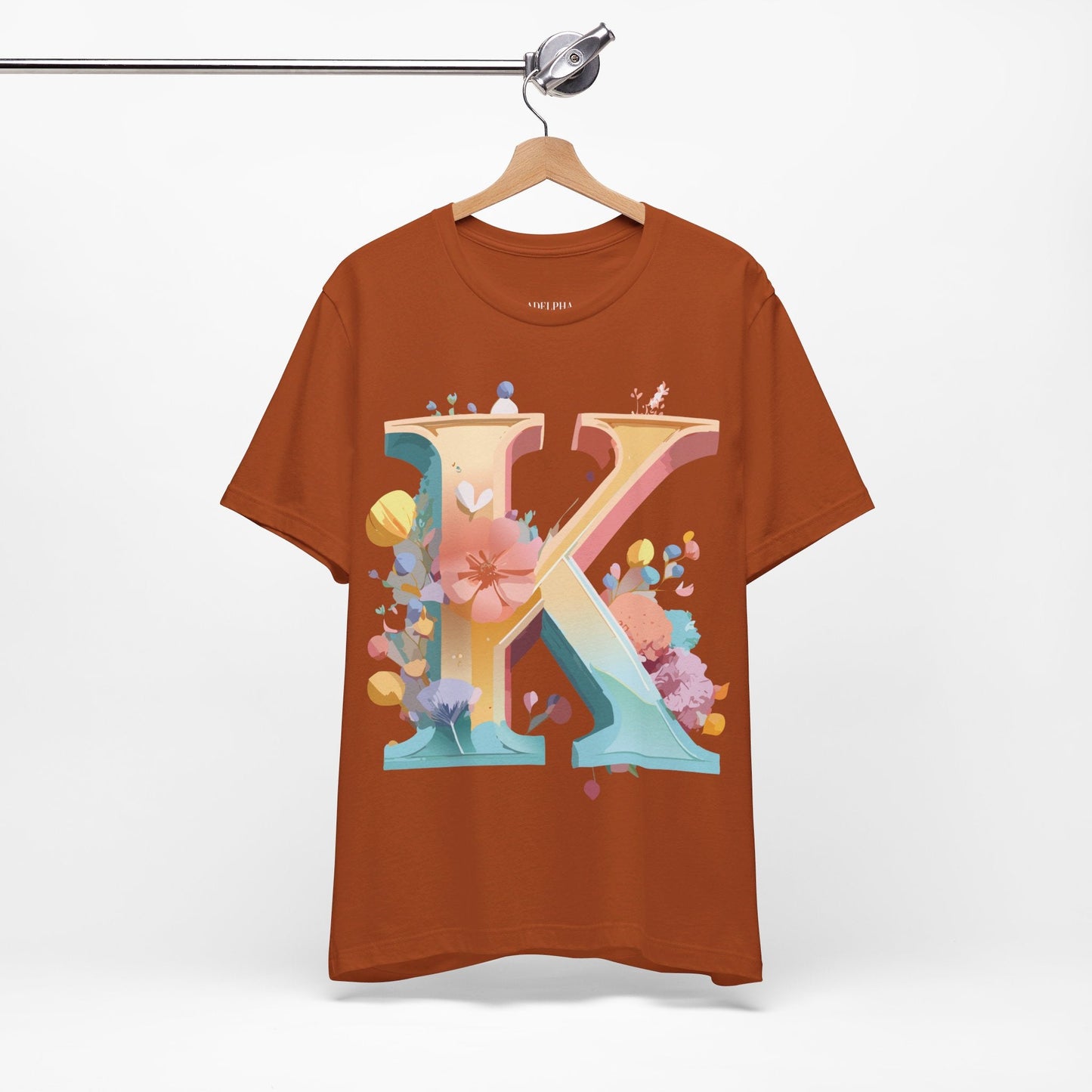 Unisex Letter K Graphic Tee By Adelpha Vintage Inspired Artwork Short Sleeve Shirt