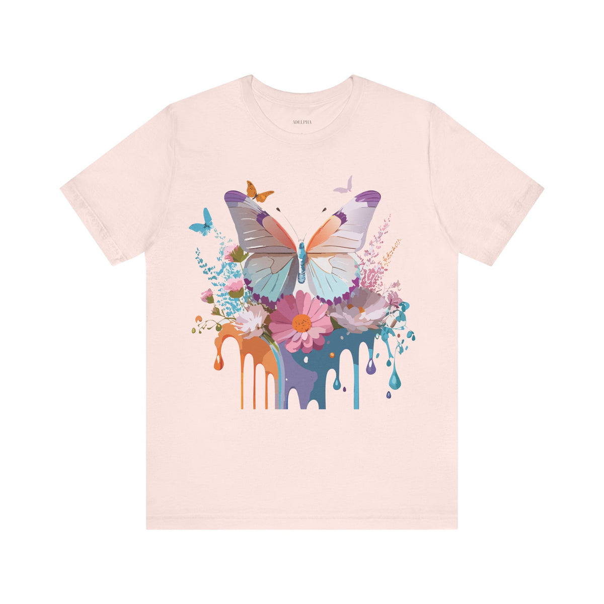 Butterfly Graphic Unisex Cotton Bella+Canvas Tee with Art Design n23