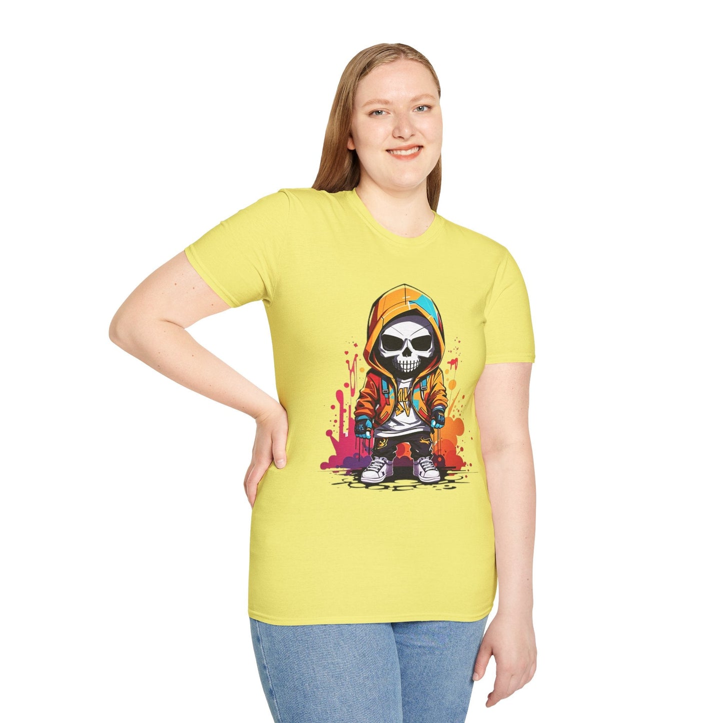 Skull Graphic Unisex Cotton T-shirt with Skeleton Artwork Design 30