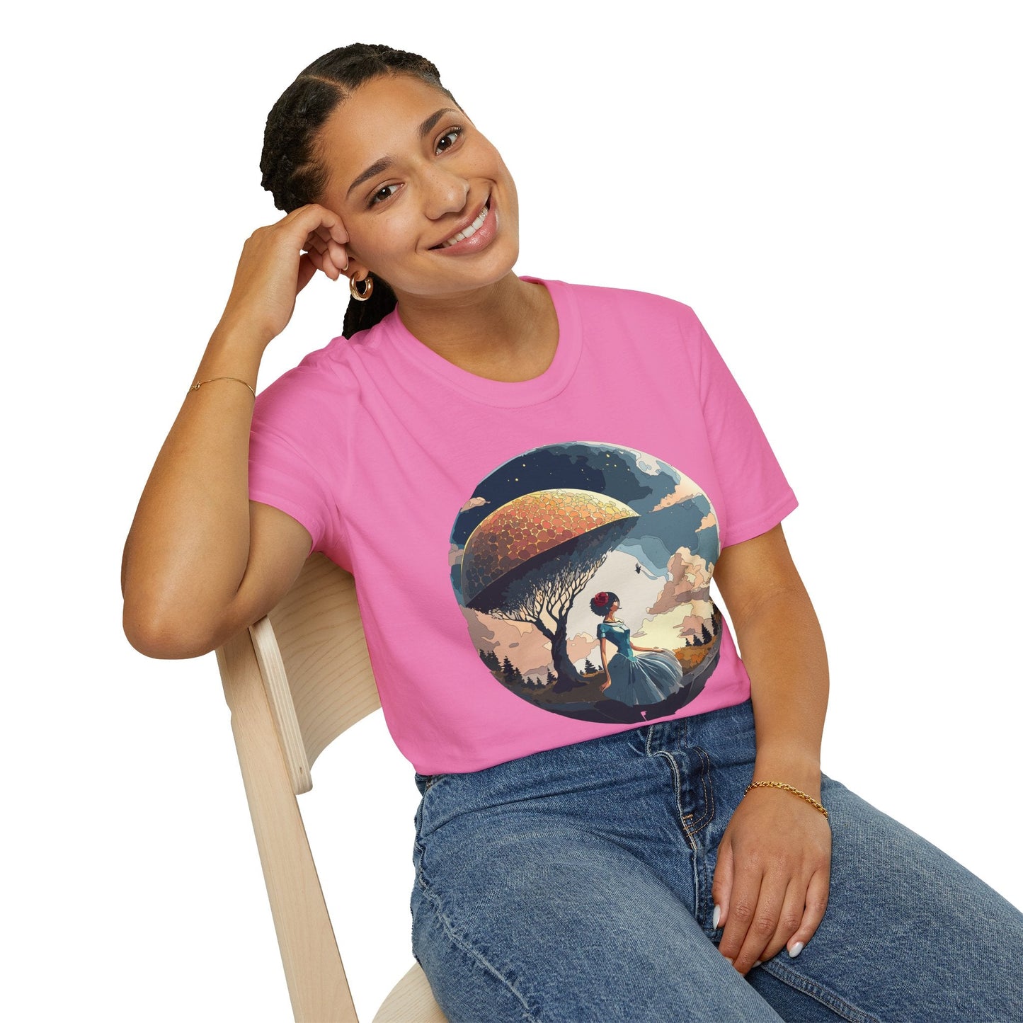 Womens Ladies Graphic T Shirts Art Design Shirt Gildan Softstyle 64000 Unisex Tee