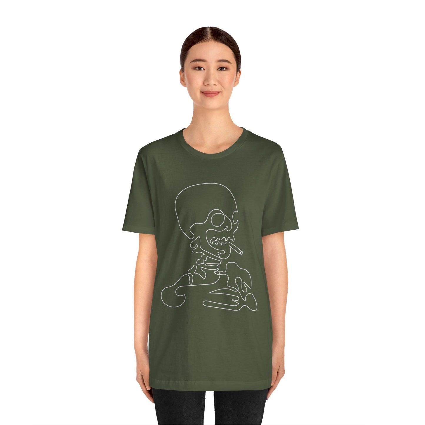 Unisex Cotton Tee Shirt with Skull