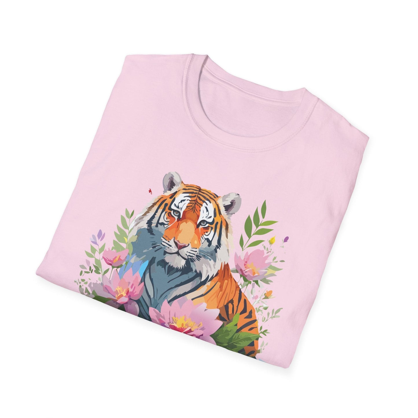 Tiger Print Unisex T Shirt Gildan Softstyle 64000 Animal Tee