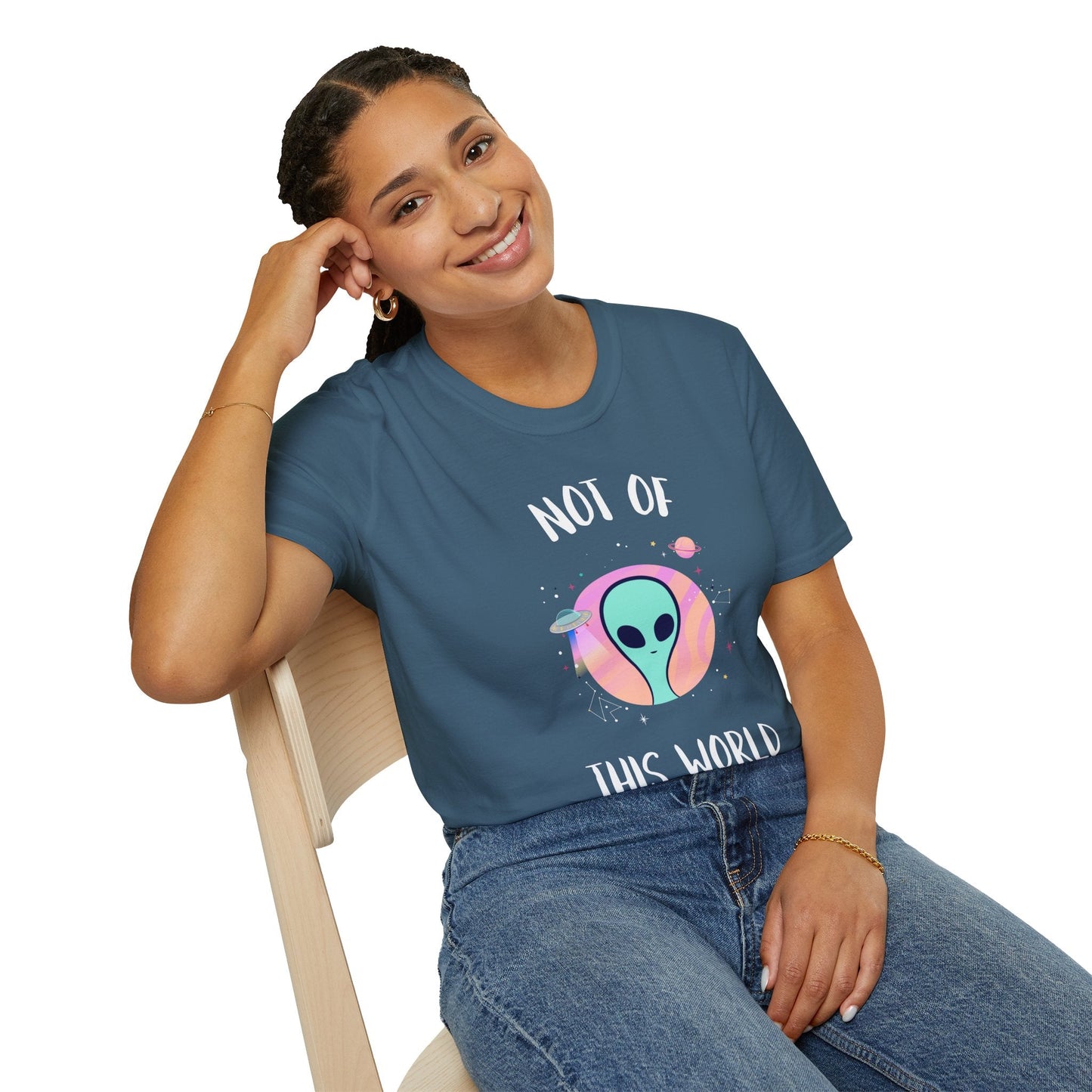 Alien Graphic TShirt  Not Of This World Cute Pastel UFO Tee