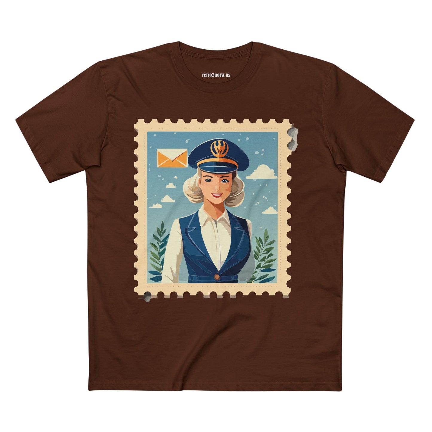 Stamp Shirt Postage Stamp Tee Unisex Premium Cotton Original Art Design Retro2Nova